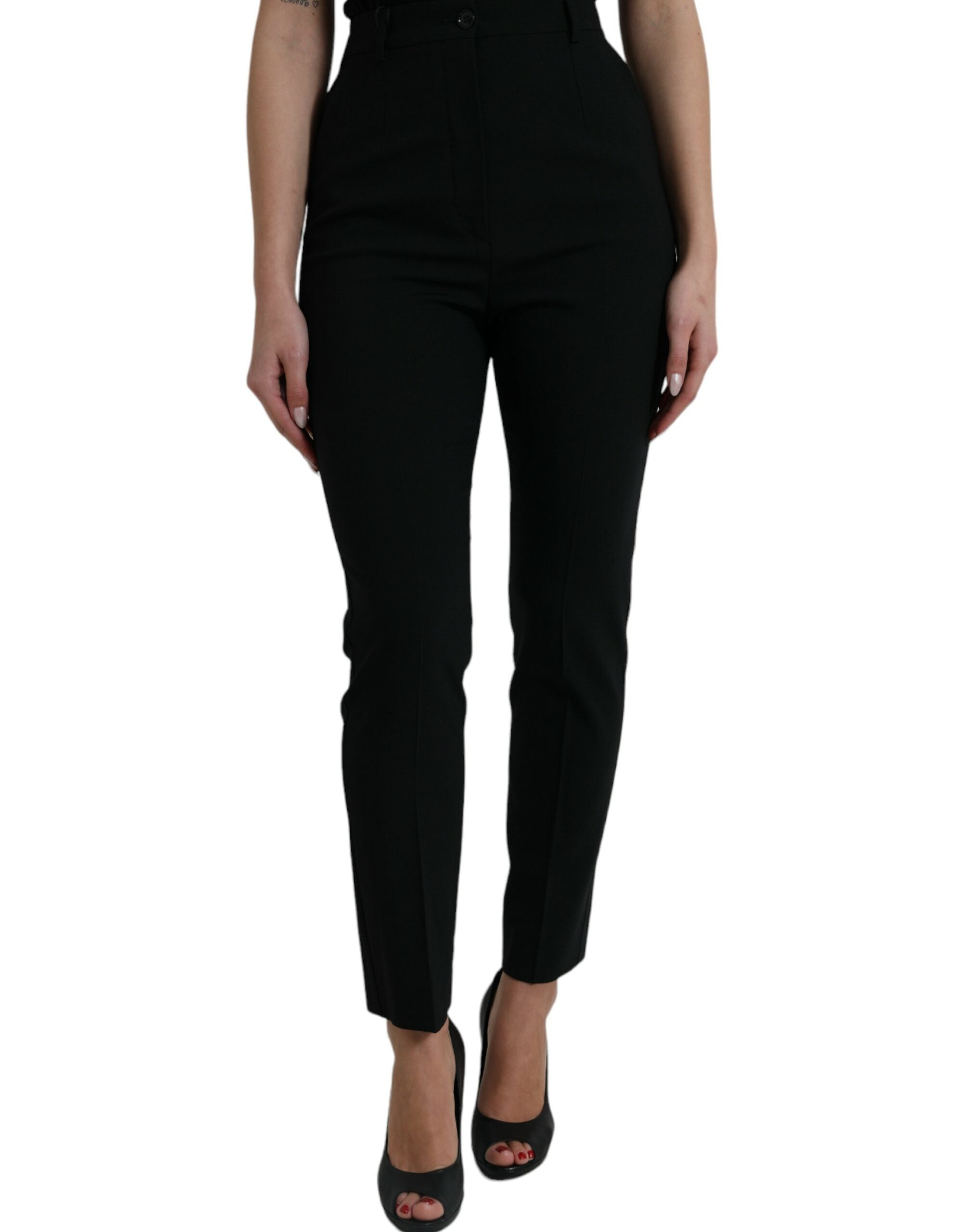 Dolce &amp; Gabbana Elegante hoch taillierte, konische Wollhose