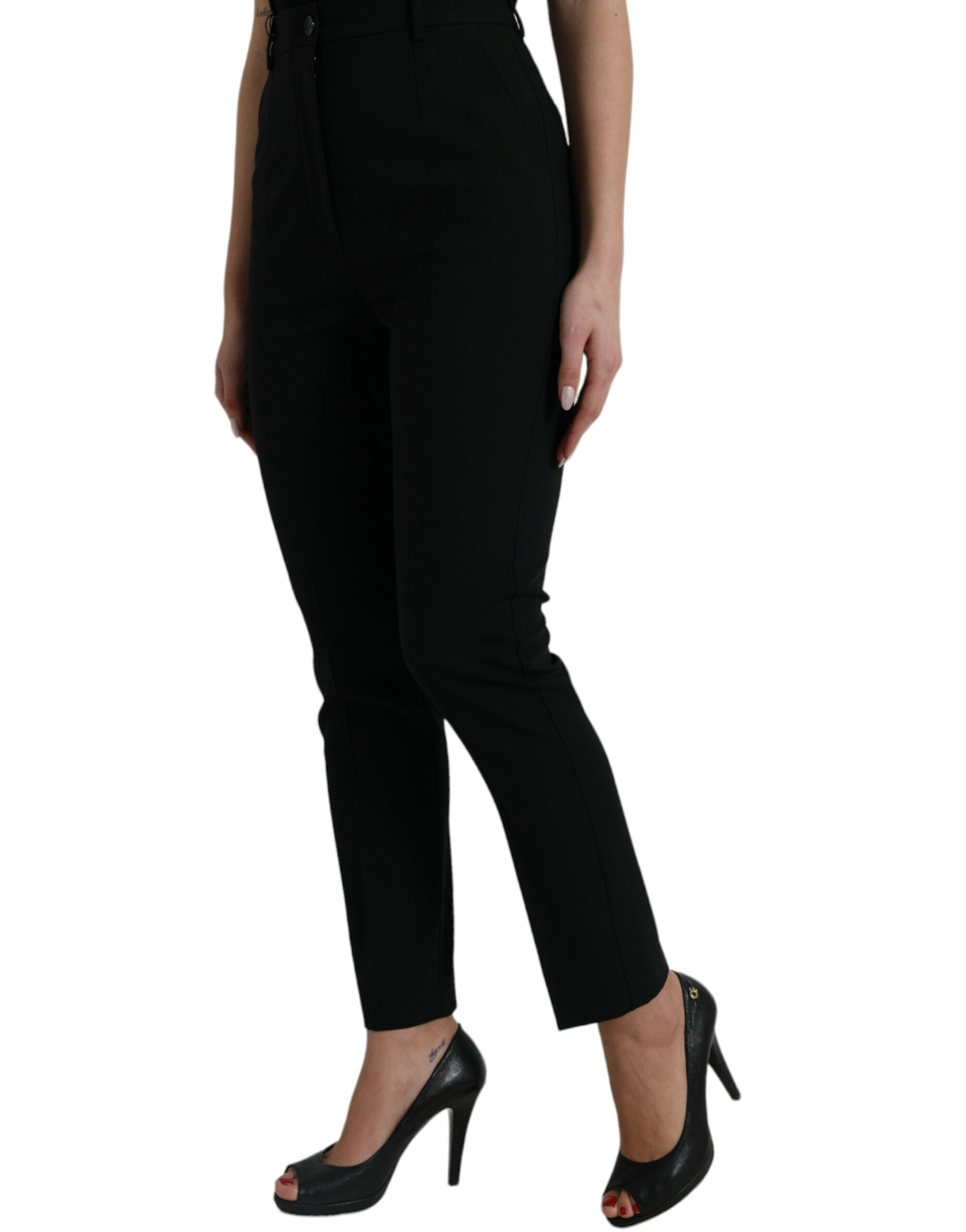 Dolce &amp; Gabbana Elegante hoch taillierte, konische Wollhose