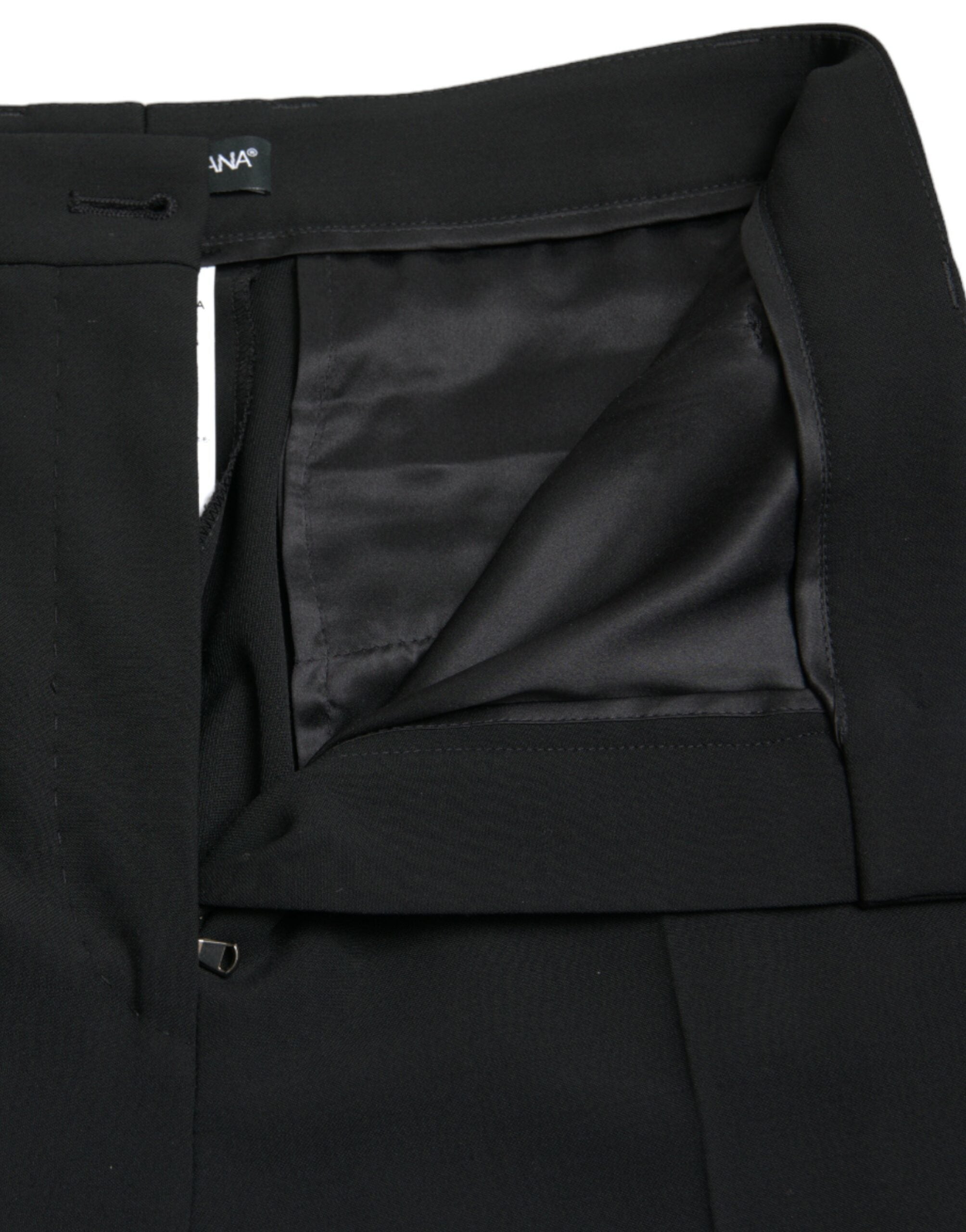 Dolce &amp; Gabbana Elegante hoch taillierte, konische Wollhose
