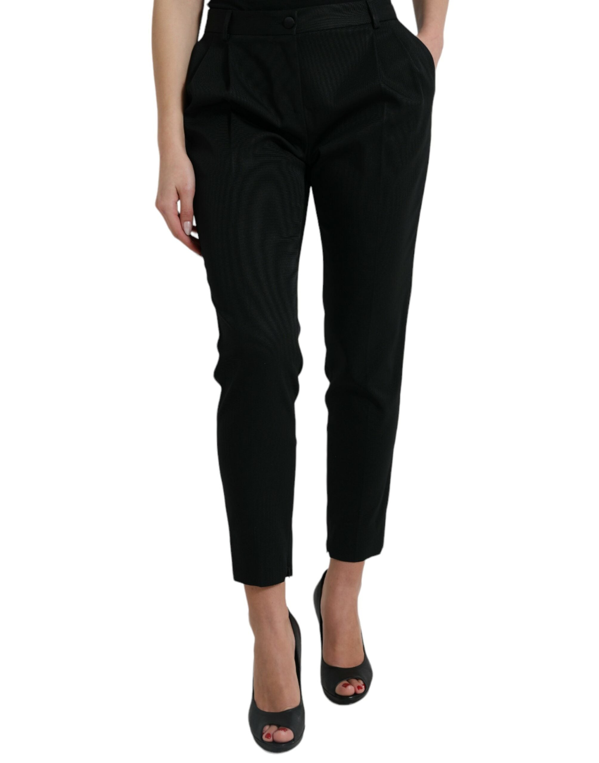 Dolce &amp; Gabbana Elegante, hoch taillierte, verkürzte Hose mit konischer Passform