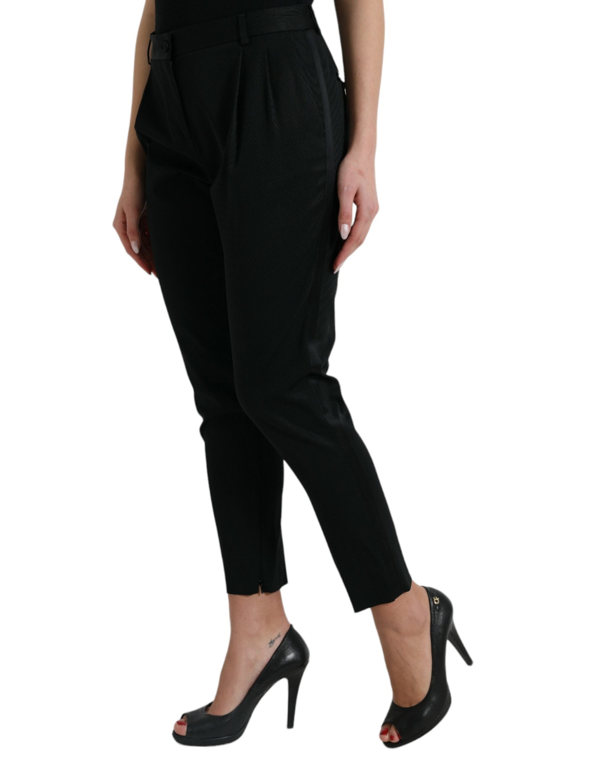 Dolce &amp; Gabbana Elegante, hoch taillierte, verkürzte Hose mit konischer Passform