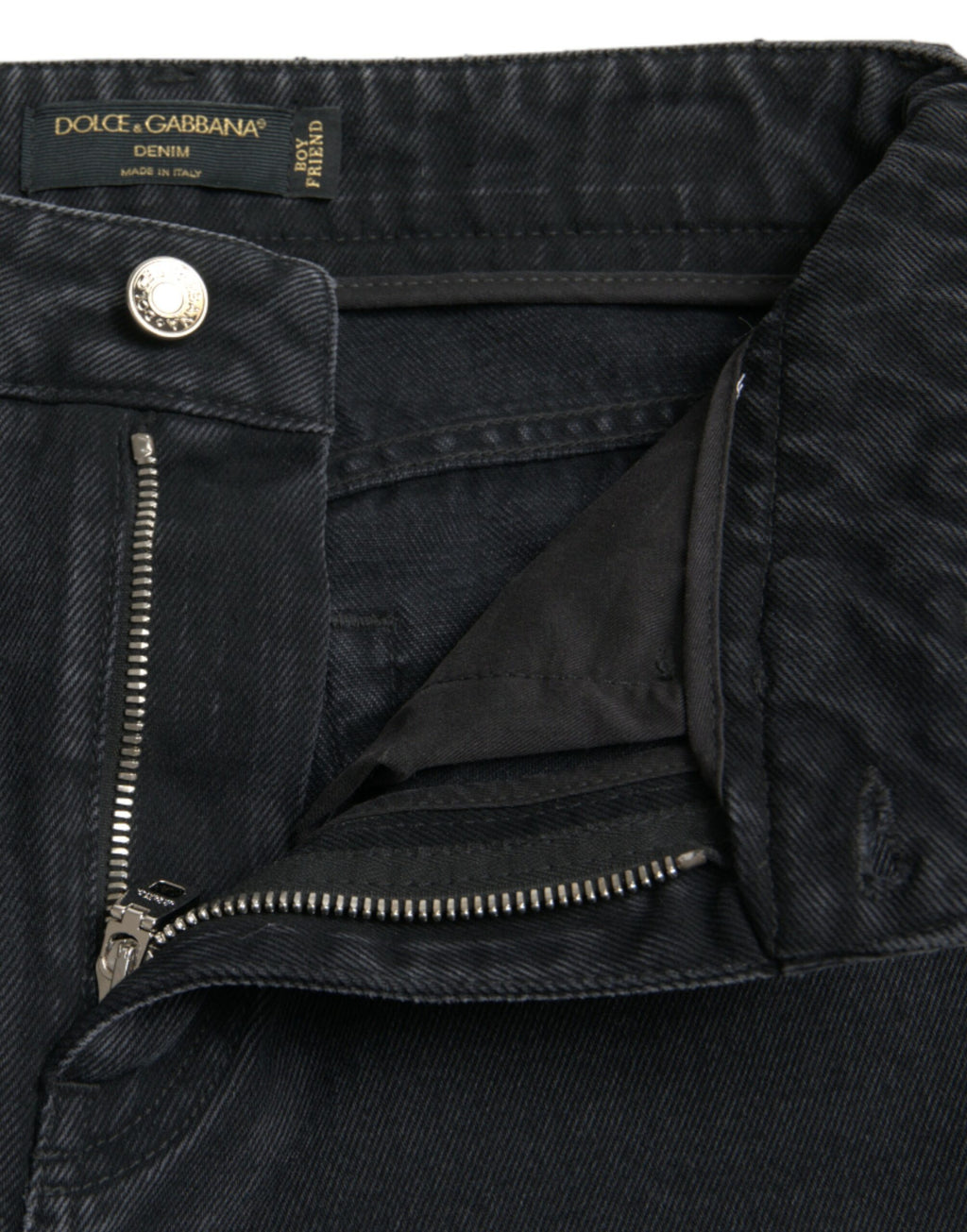 Dolce &amp; Gabbana Elegante High-Waist-Stretch-Jeans in Schwarz