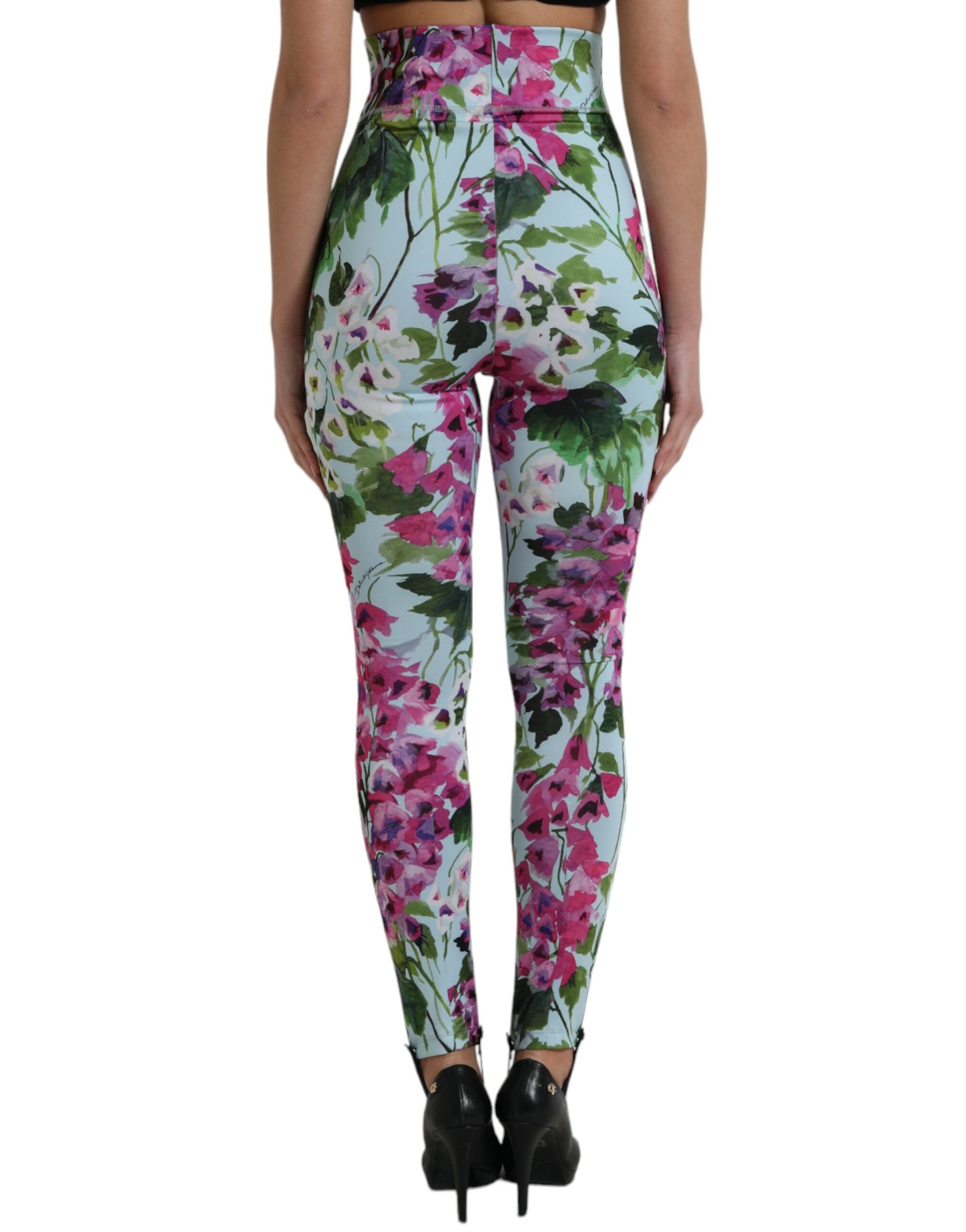 Pantalon legging taille haute à fleurs élégant Dolce &amp; Gabbana