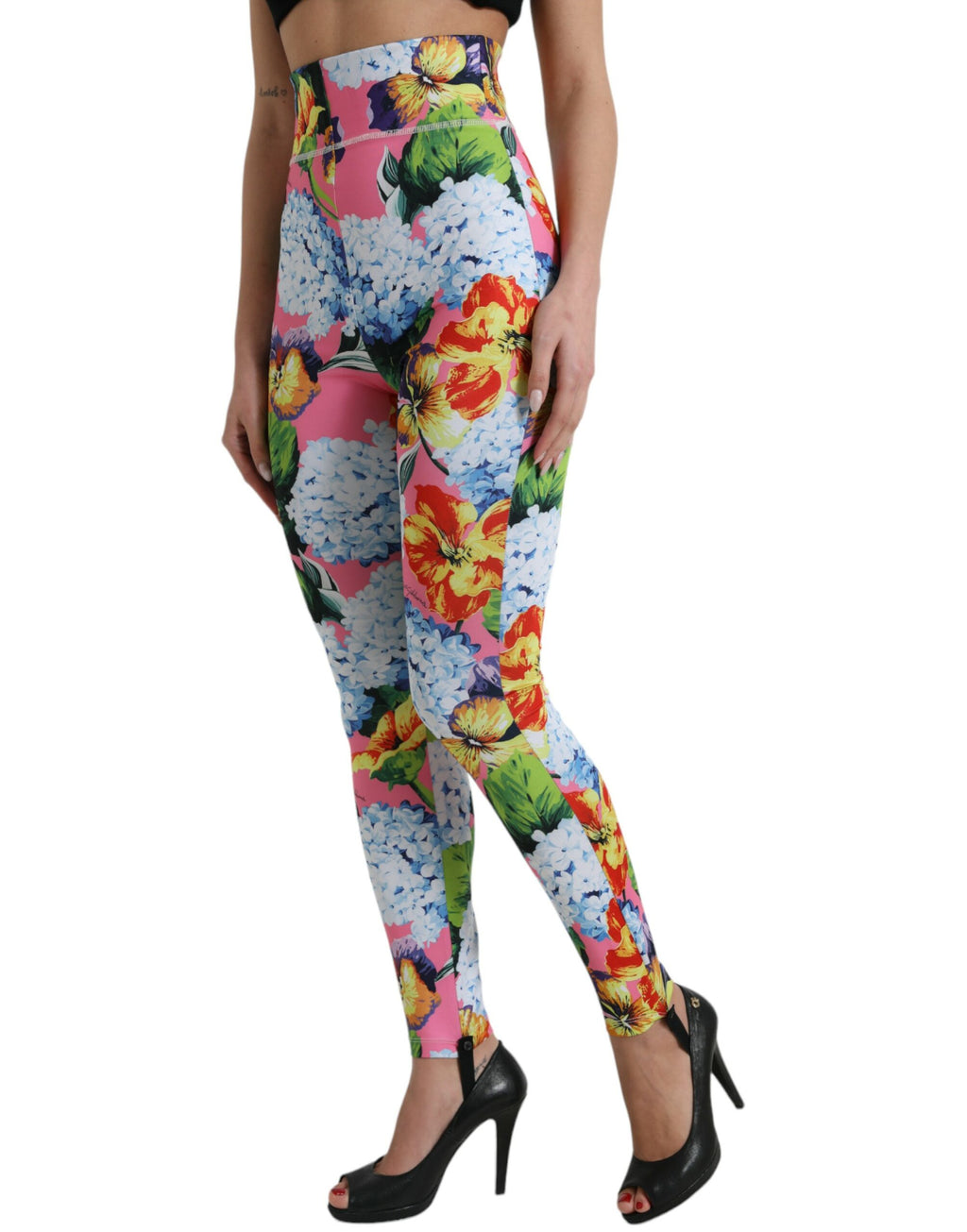 Dolce &amp; Gabbana – Exquisite Leggings mit Blumenmuster und hoher Taille