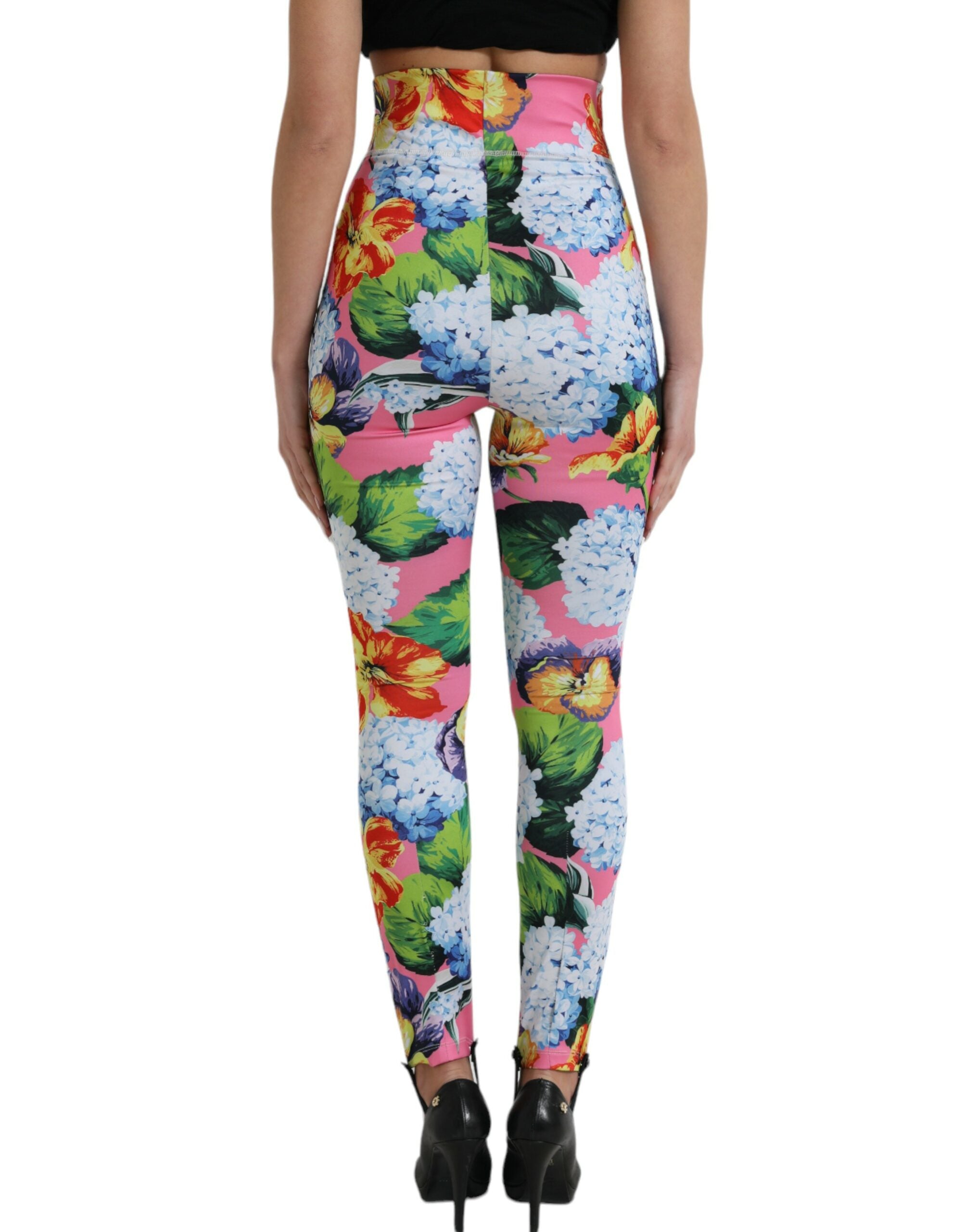 Dolce &amp; Gabbana – Exquisite Leggings mit Blumenmuster und hoher Taille