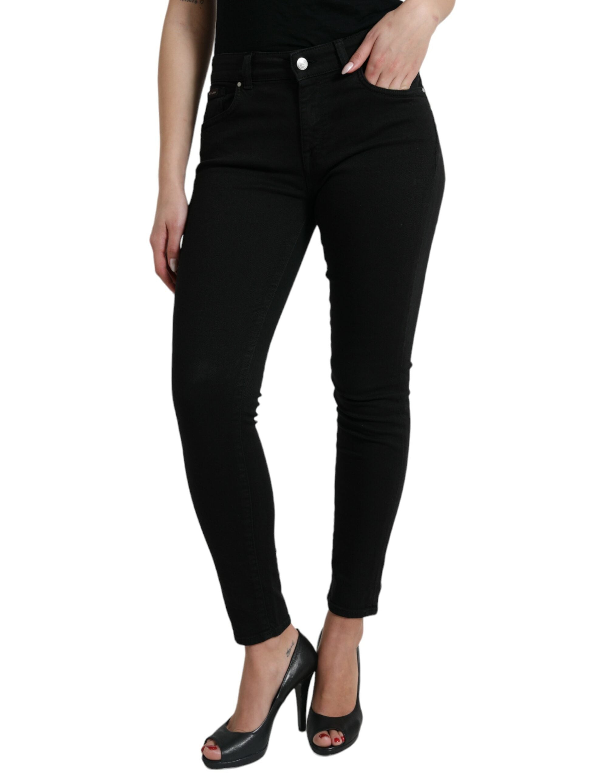 Dolce &amp; Gabbana Schicke schwarze Stretchjeans mit mittlerer Taille