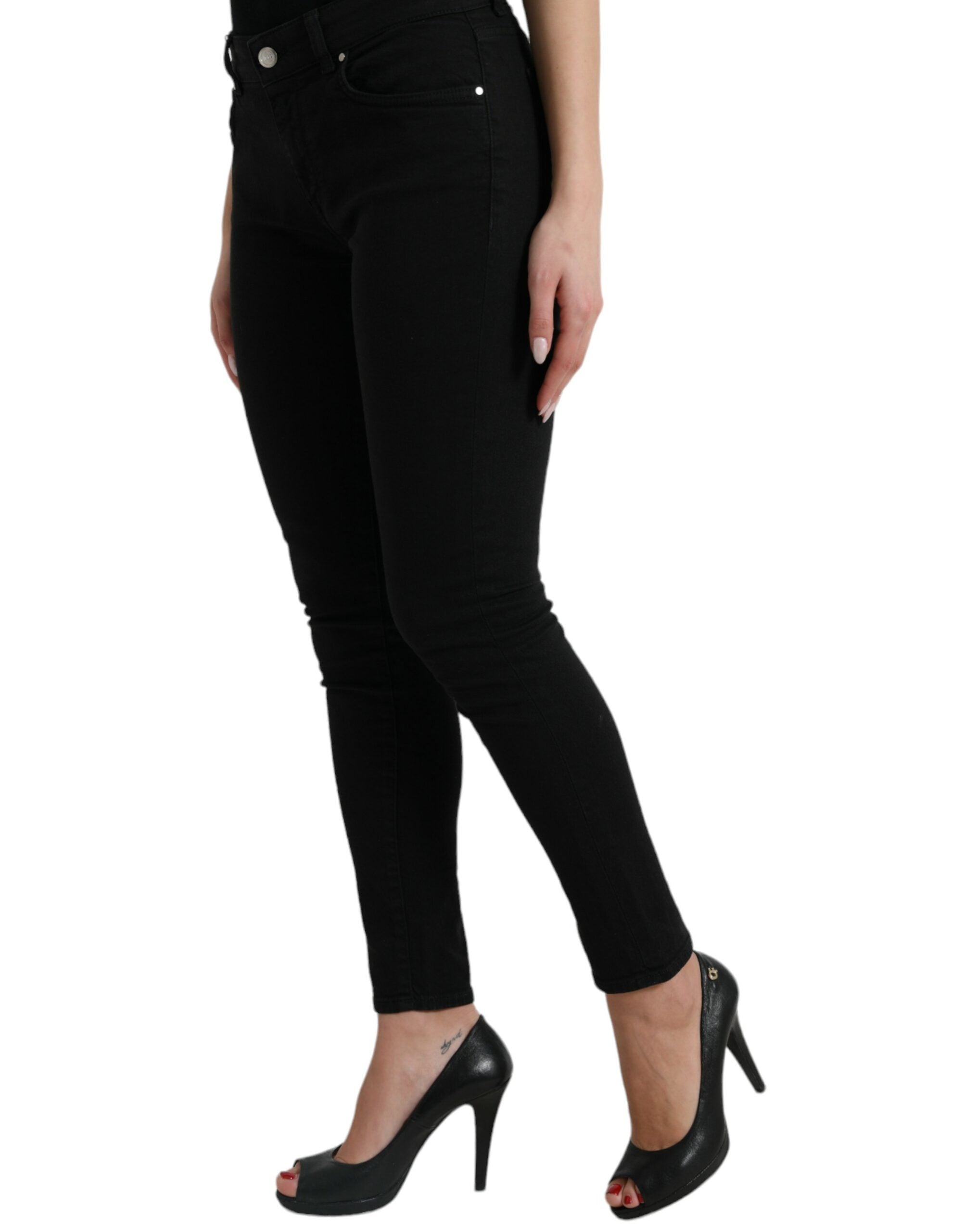Dolce &amp; Gabbana Schicke schwarze Stretchjeans mit mittlerer Taille