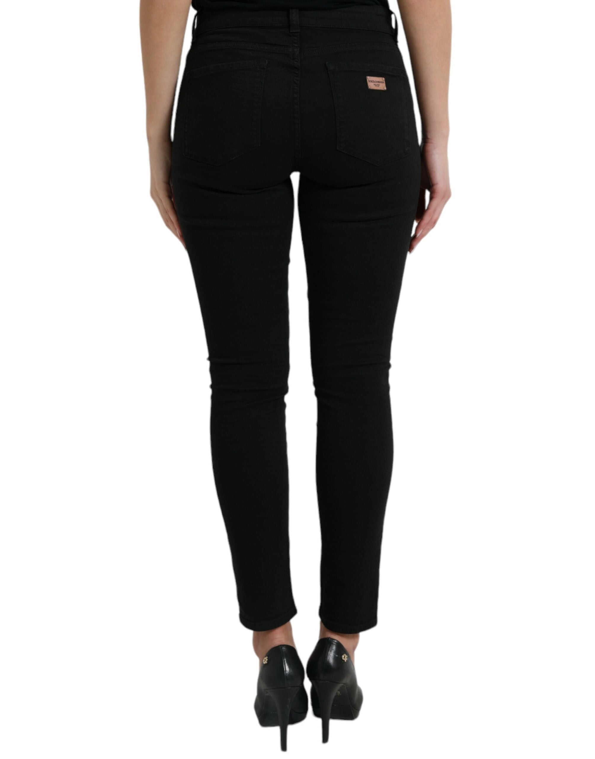 Dolce &amp; Gabbana Schicke schwarze Stretchjeans mit mittlerer Taille
