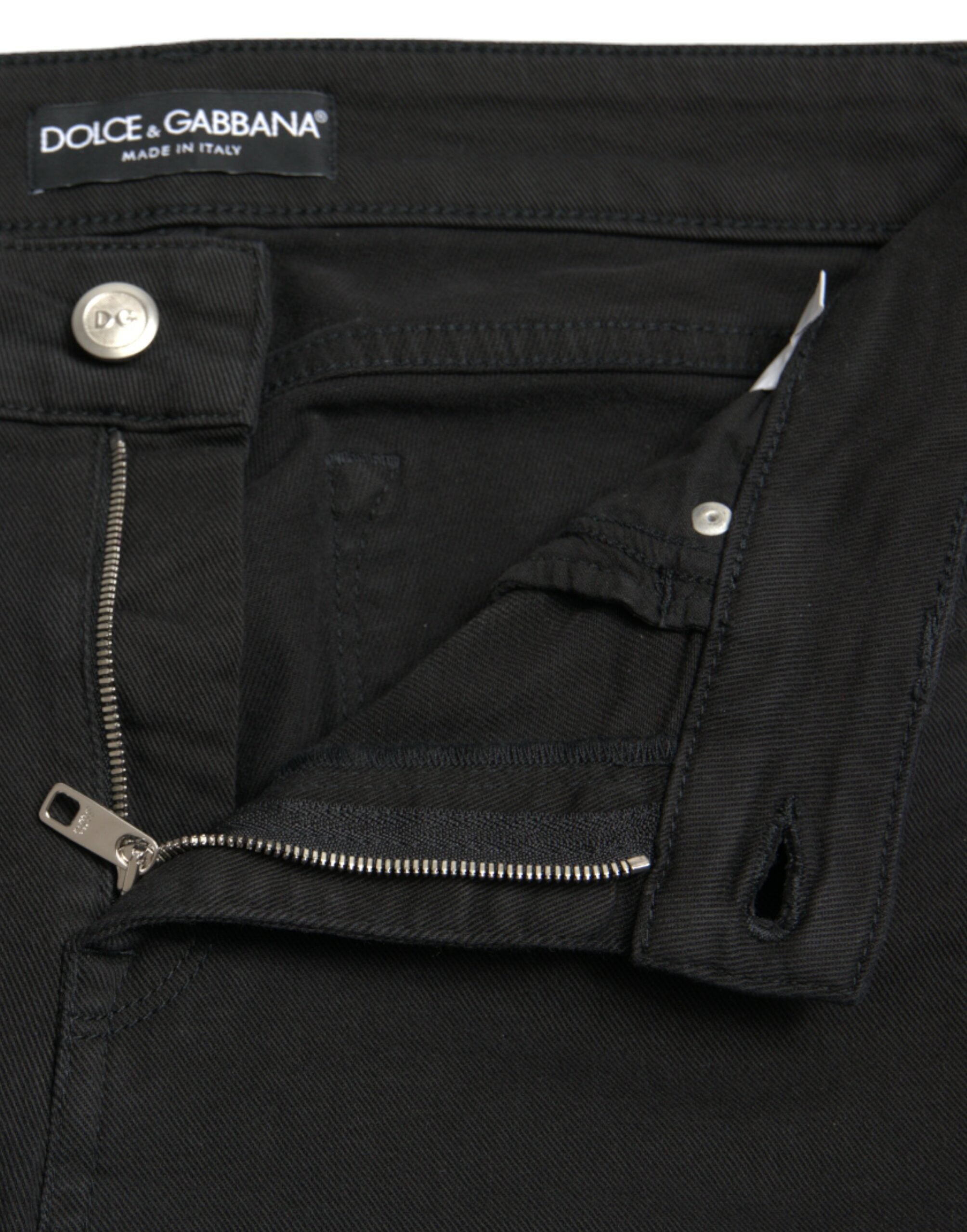 Dolce &amp; Gabbana Schicke schwarze Stretchjeans mit mittlerer Taille