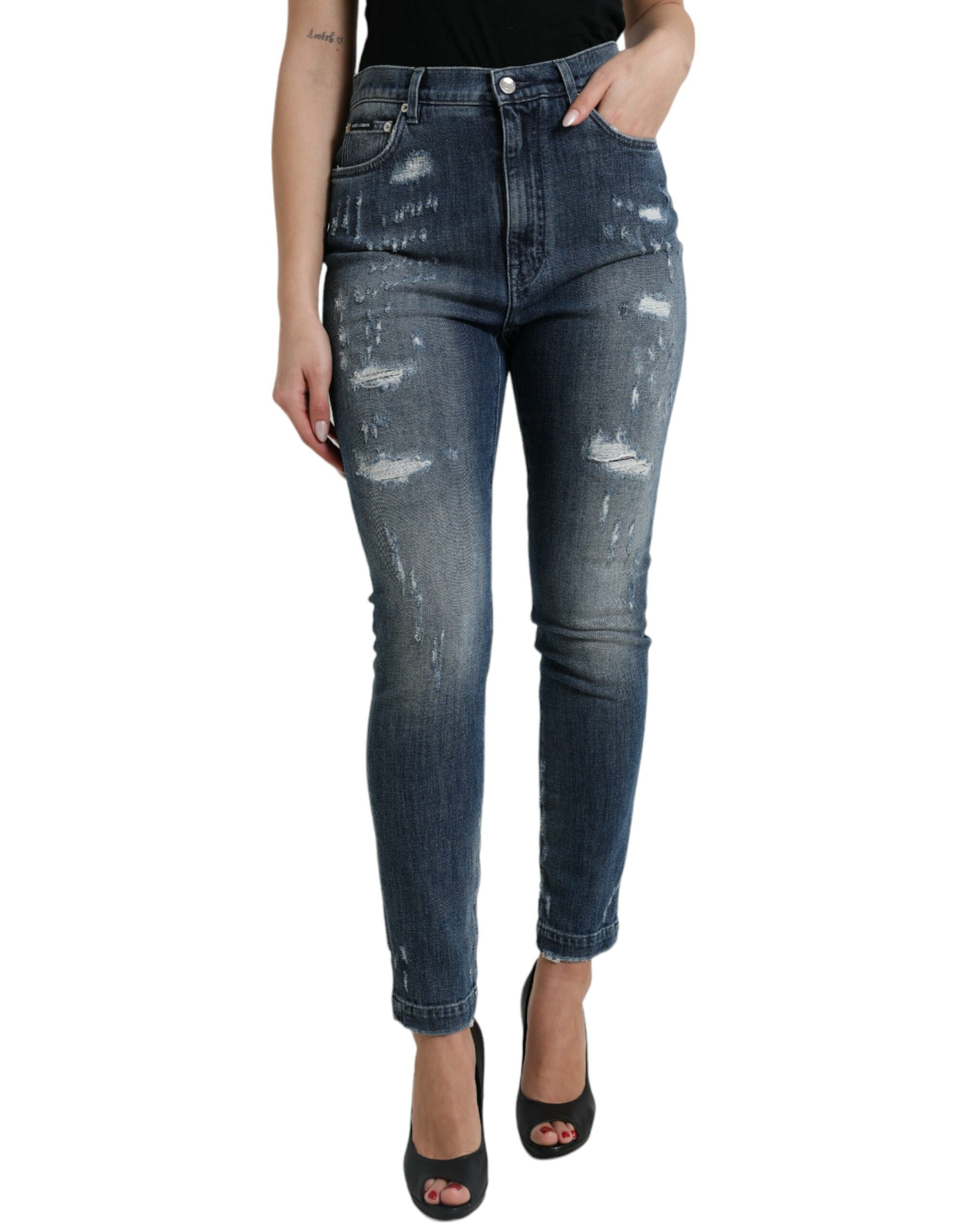 Dolce &amp; Gabbana Elegante Stretch-Jeans mit hoher Taille