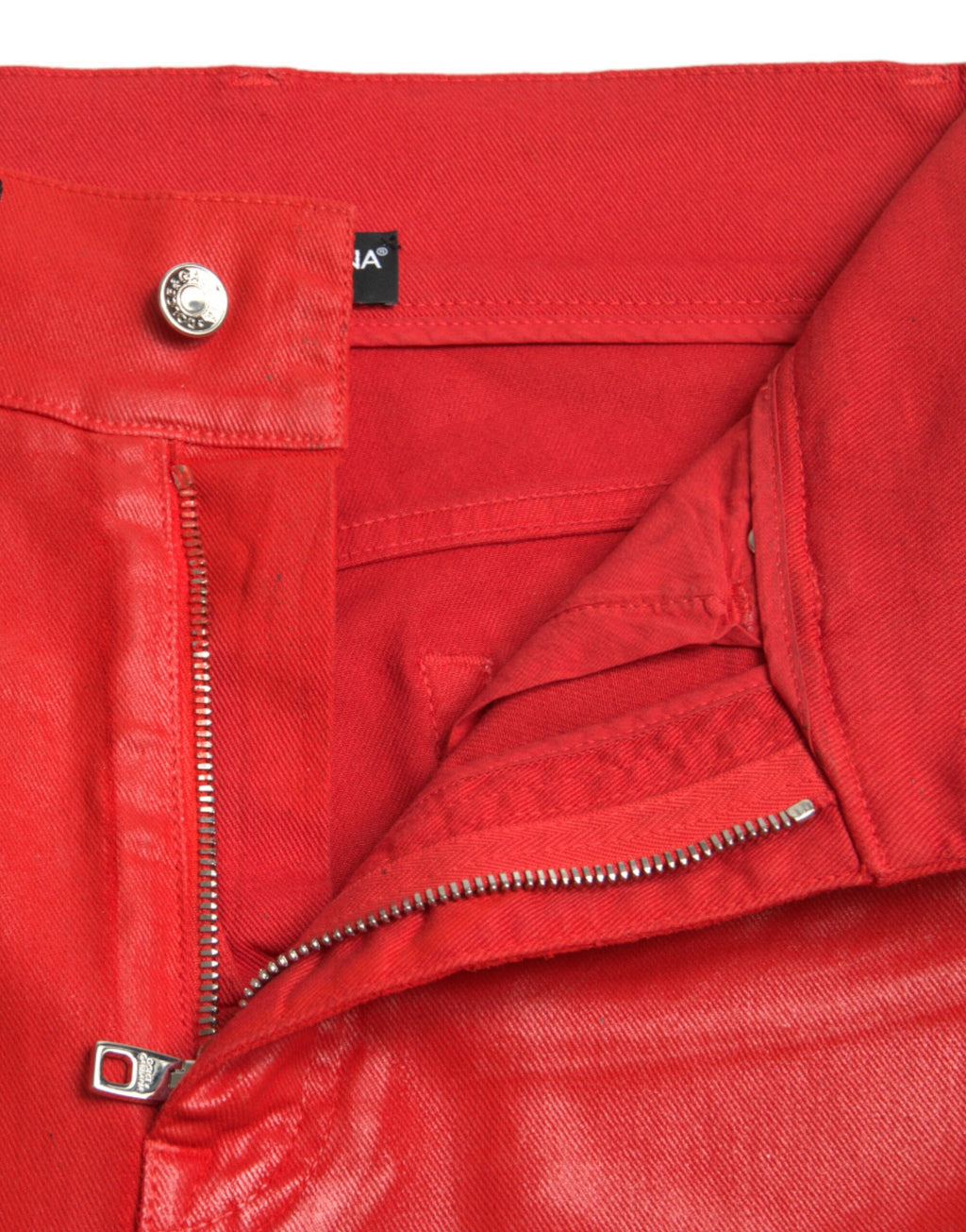 Dolce &amp; Gabbana - Jean stretch taille haute élégant en rouge