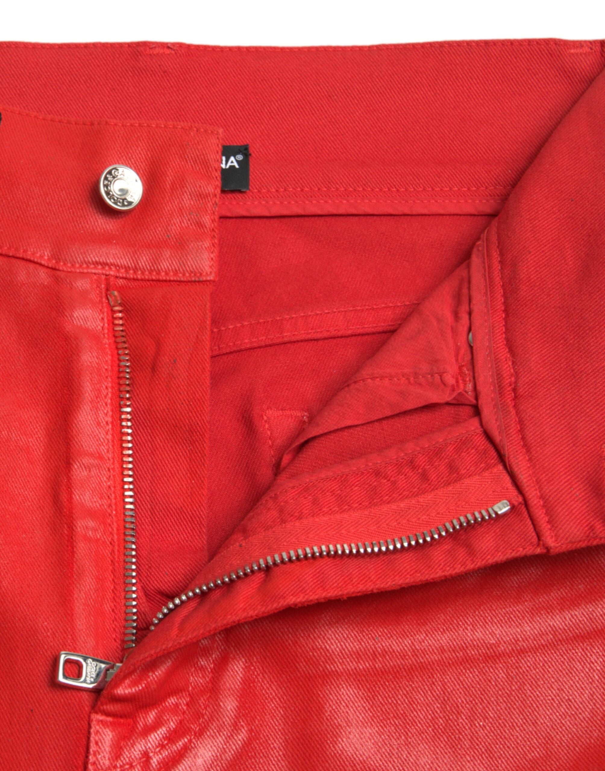 Dolce &amp; Gabbana Eleganter High-Waist-Stretch-Denim in Rot