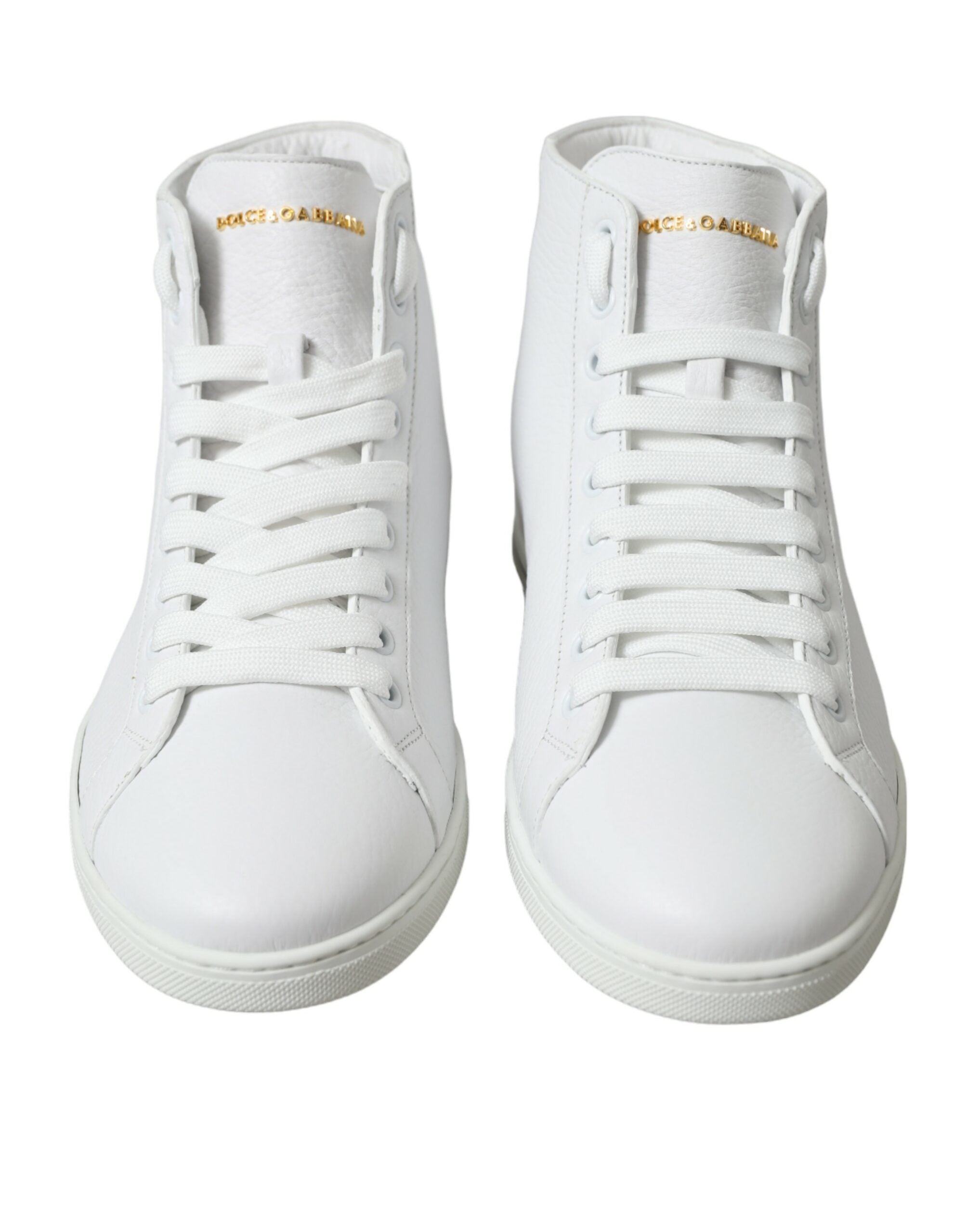 Dolce &amp; Gabbana Elegante weiße High-Top-Sneakers aus Leder