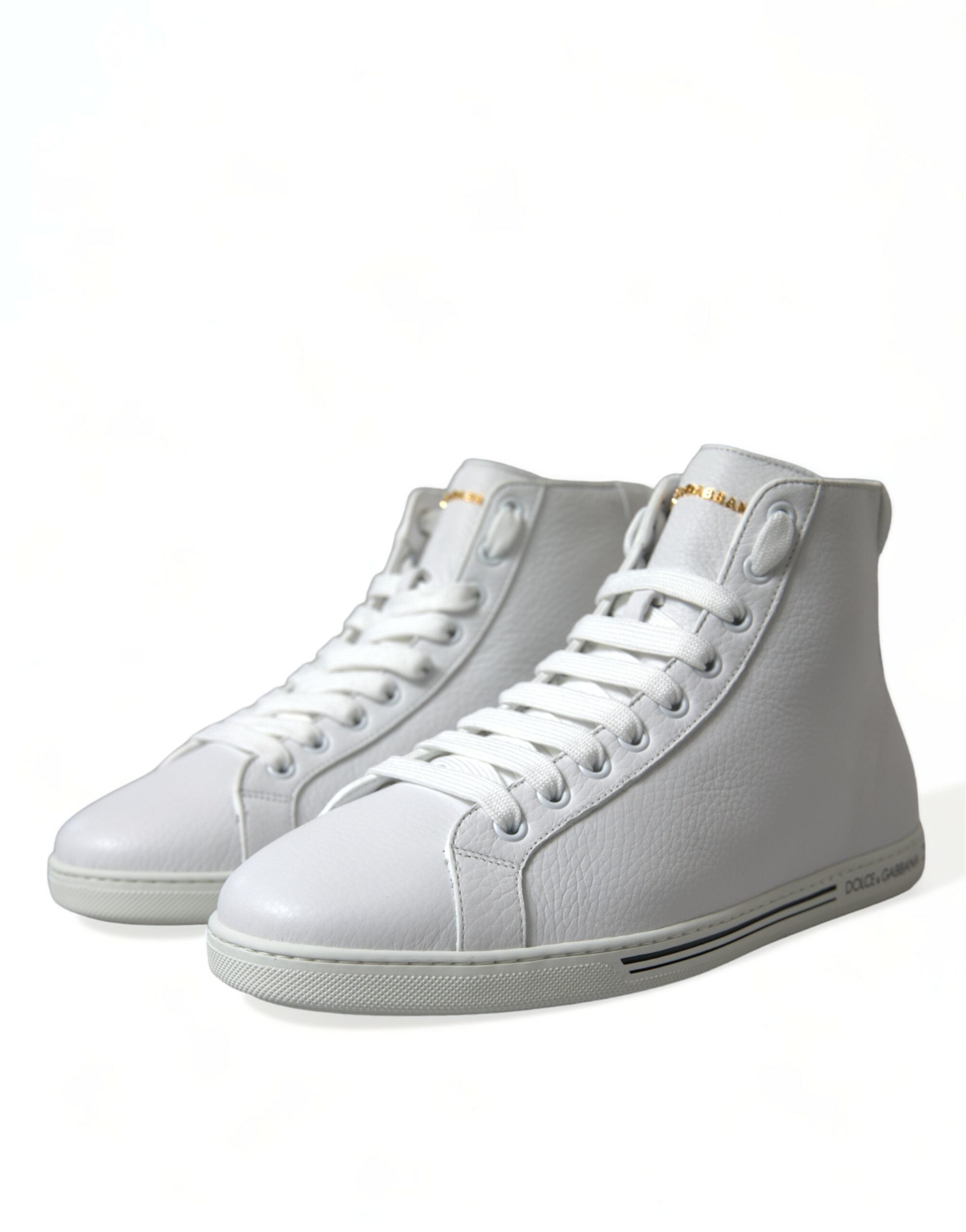 Dolce &amp; Gabbana Elegante weiße High-Top-Sneakers aus Leder