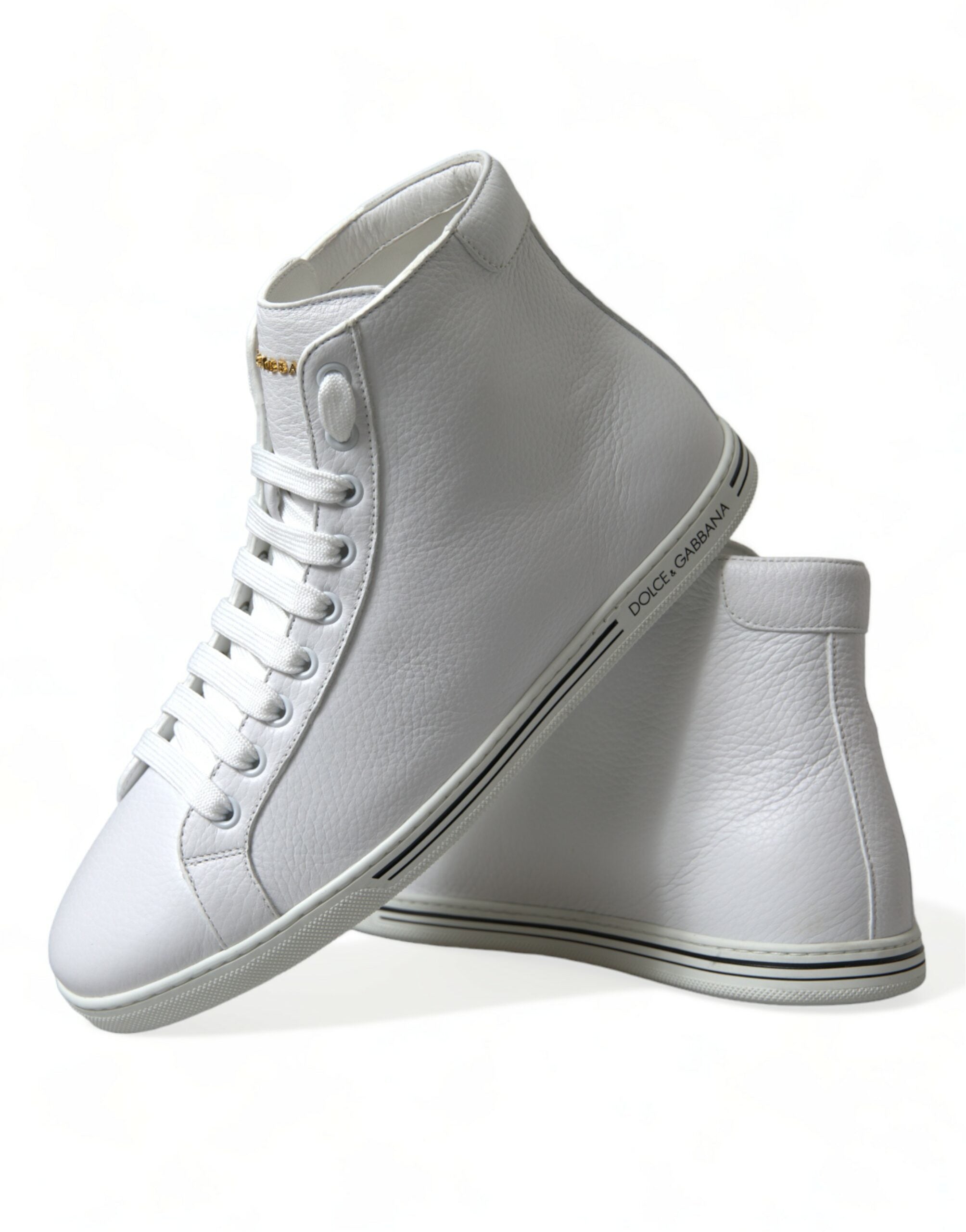 Dolce &amp; Gabbana Elegante weiße High-Top-Sneakers aus Leder