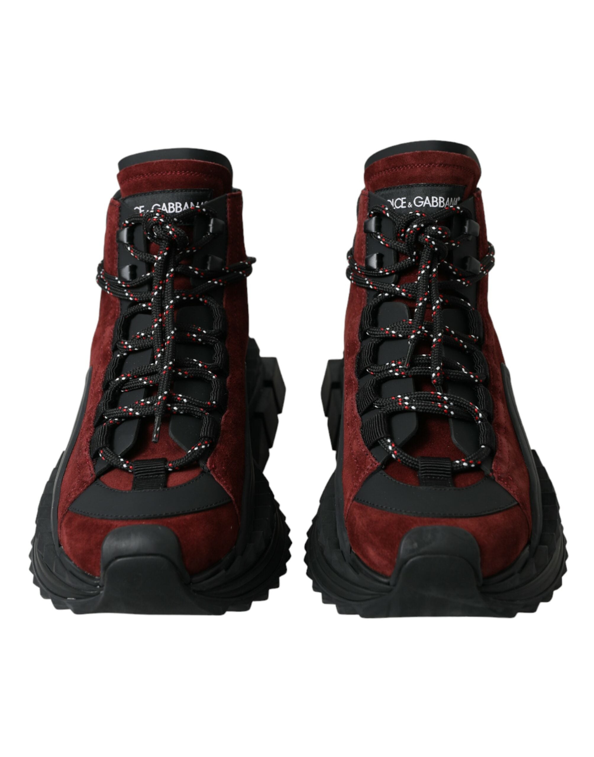 Dolce &amp; Gabbana – Burgunderrote High-Top-Sneakers aus Leder