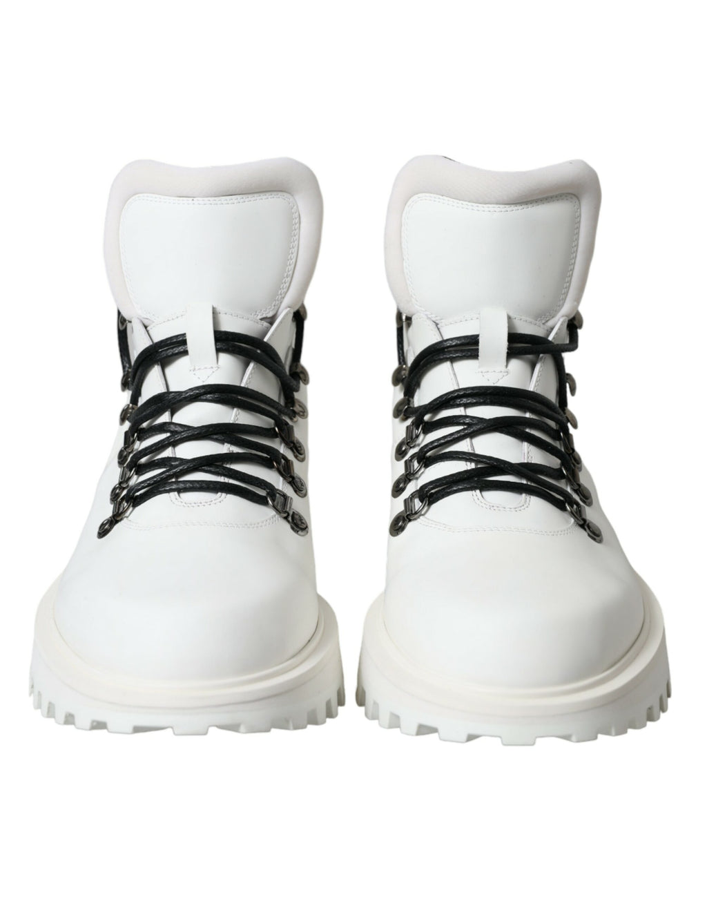 Dolce &amp; Gabbana Elegante weiße Lederstiefeletten