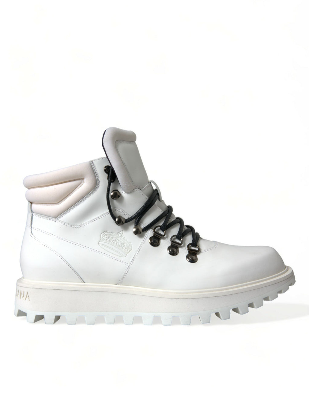 Dolce &amp; Gabbana Elegante weiße Lederstiefeletten
