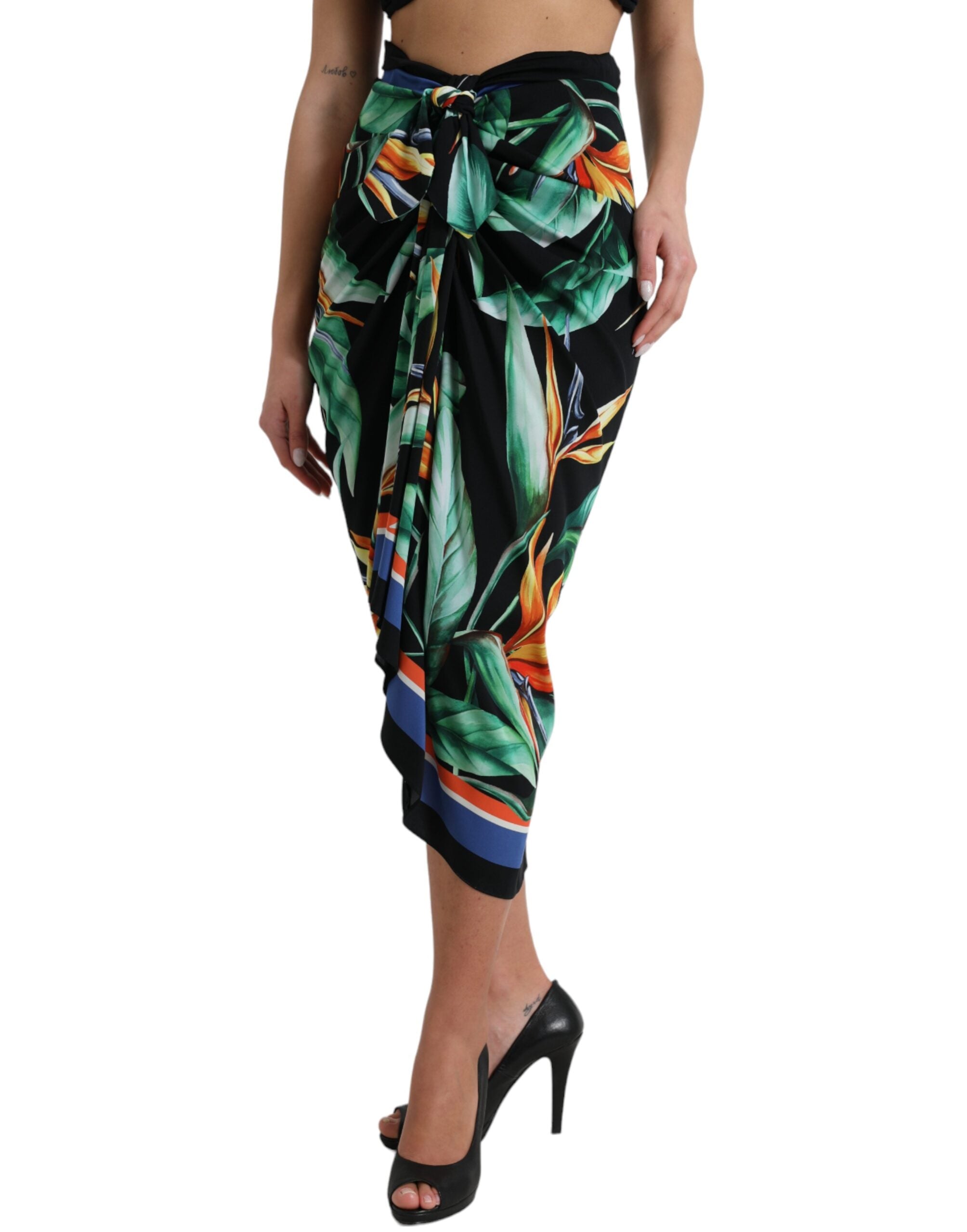 Jupe midi taille haute à fleurs élégante Dolce &amp; Gabbana