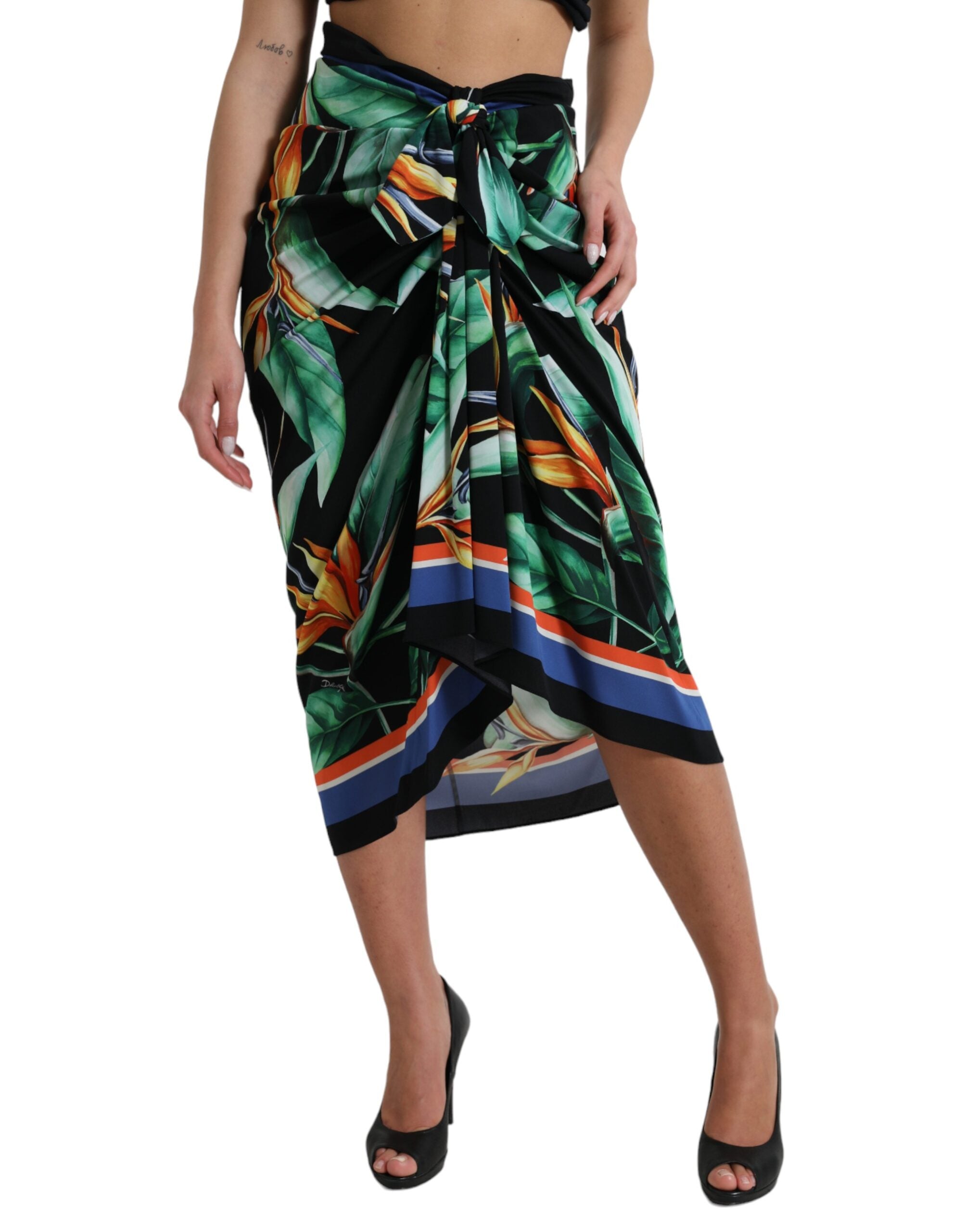 Jupe midi taille haute à fleurs élégante Dolce &amp; Gabbana