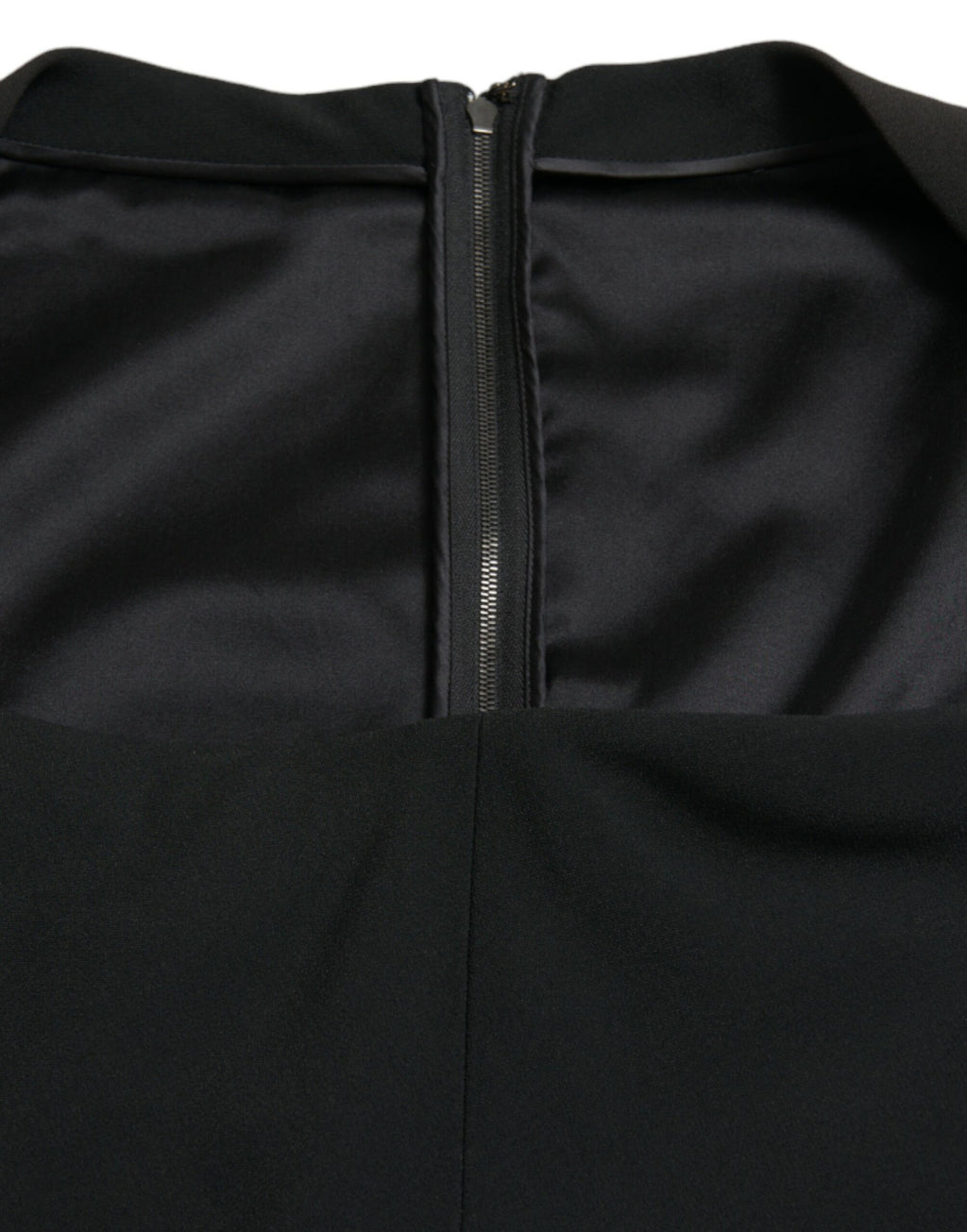 Dolce &amp; Gabbana Elegantes schwarzes Stretch-Cady-Midikleid