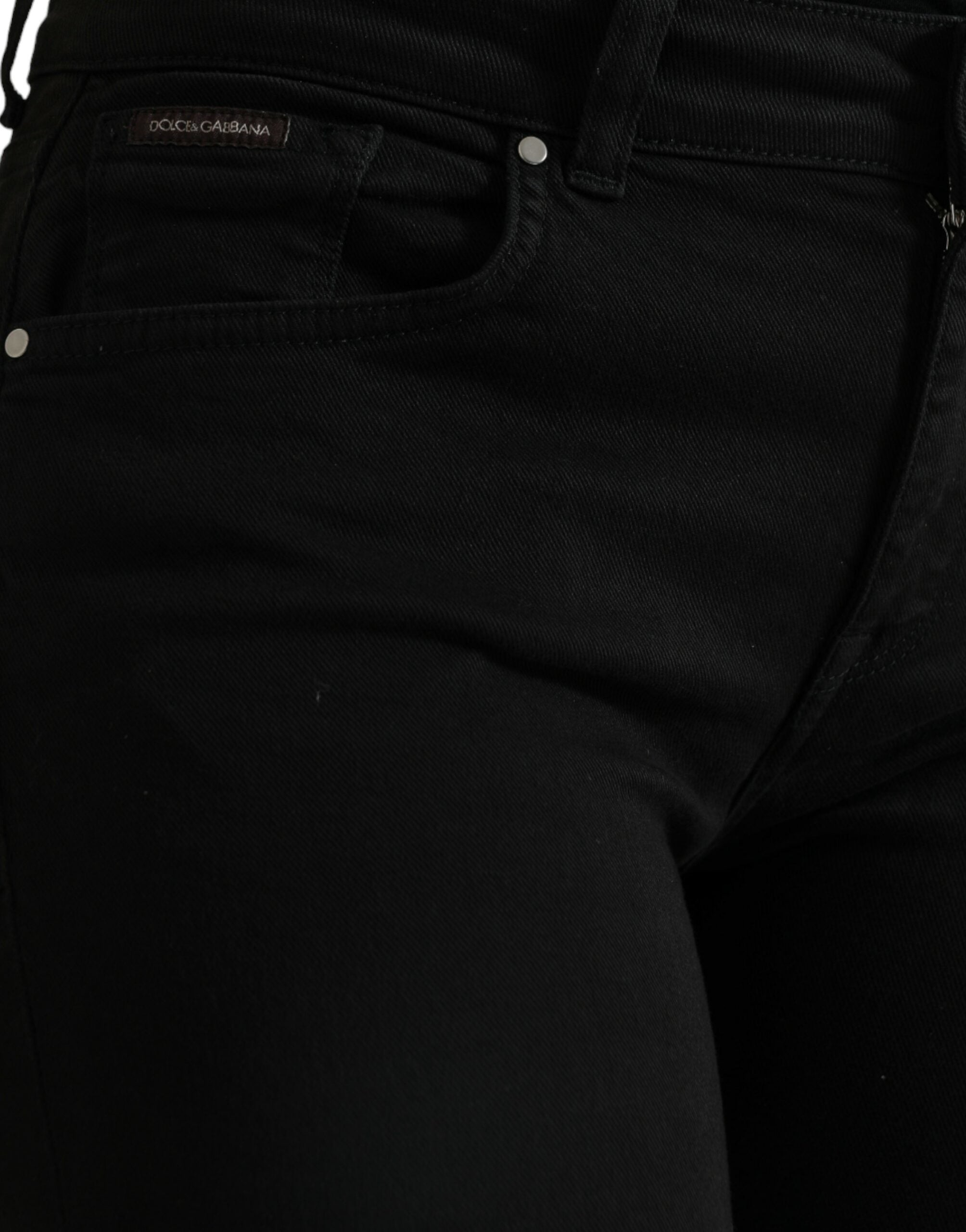 Dolce &amp; Gabbana Elegante schwarze Stretchjeans mit mittlerer Taille