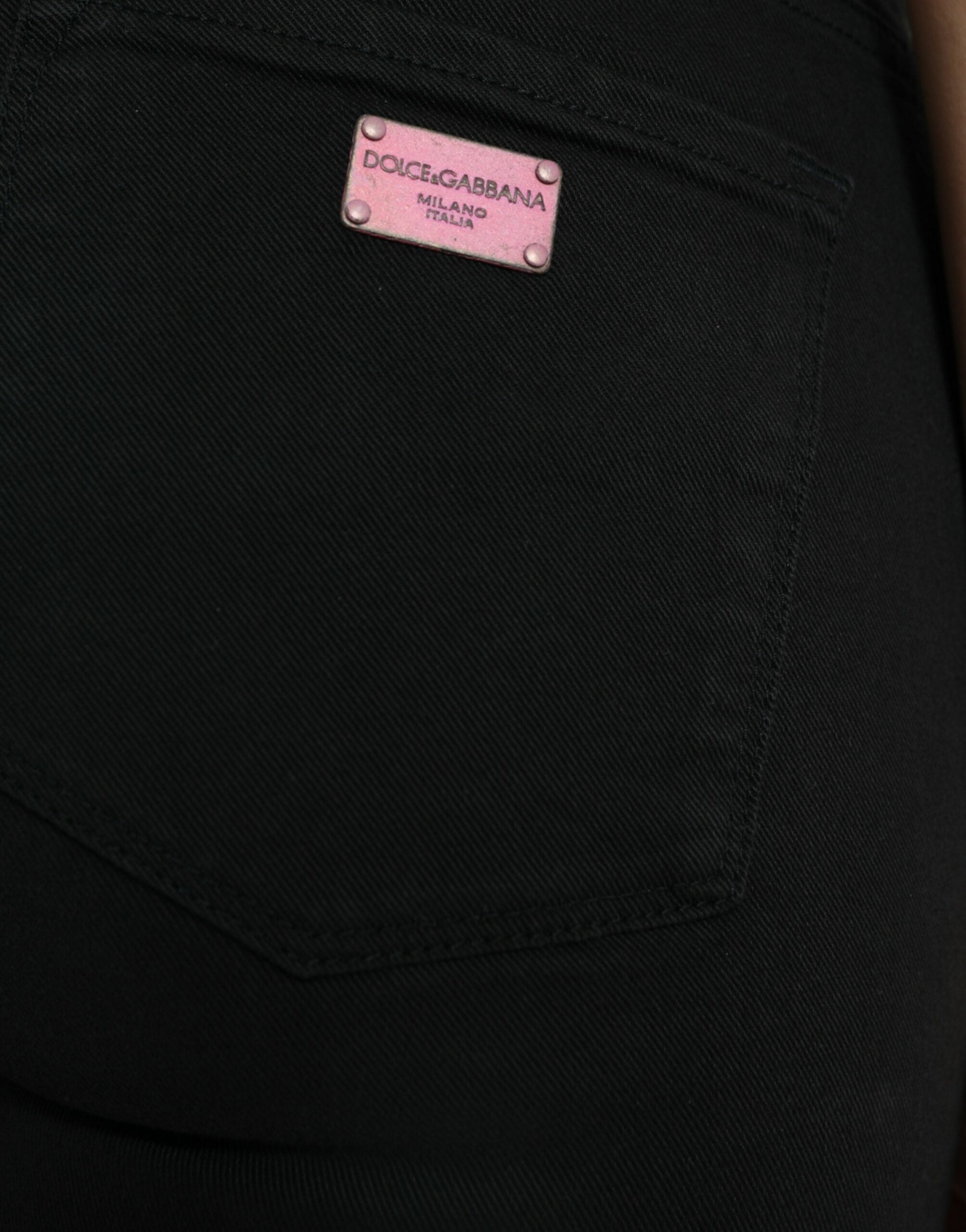 Dolce &amp; Gabbana Elegante schwarze Stretchjeans mit mittlerer Taille