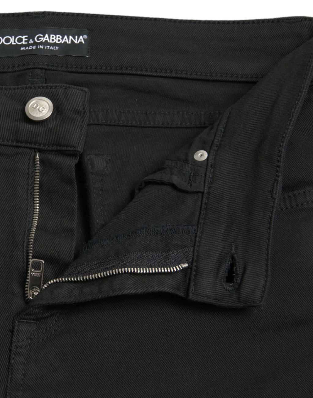 Dolce &amp; Gabbana Elegante schwarze Stretchjeans mit mittlerer Taille
