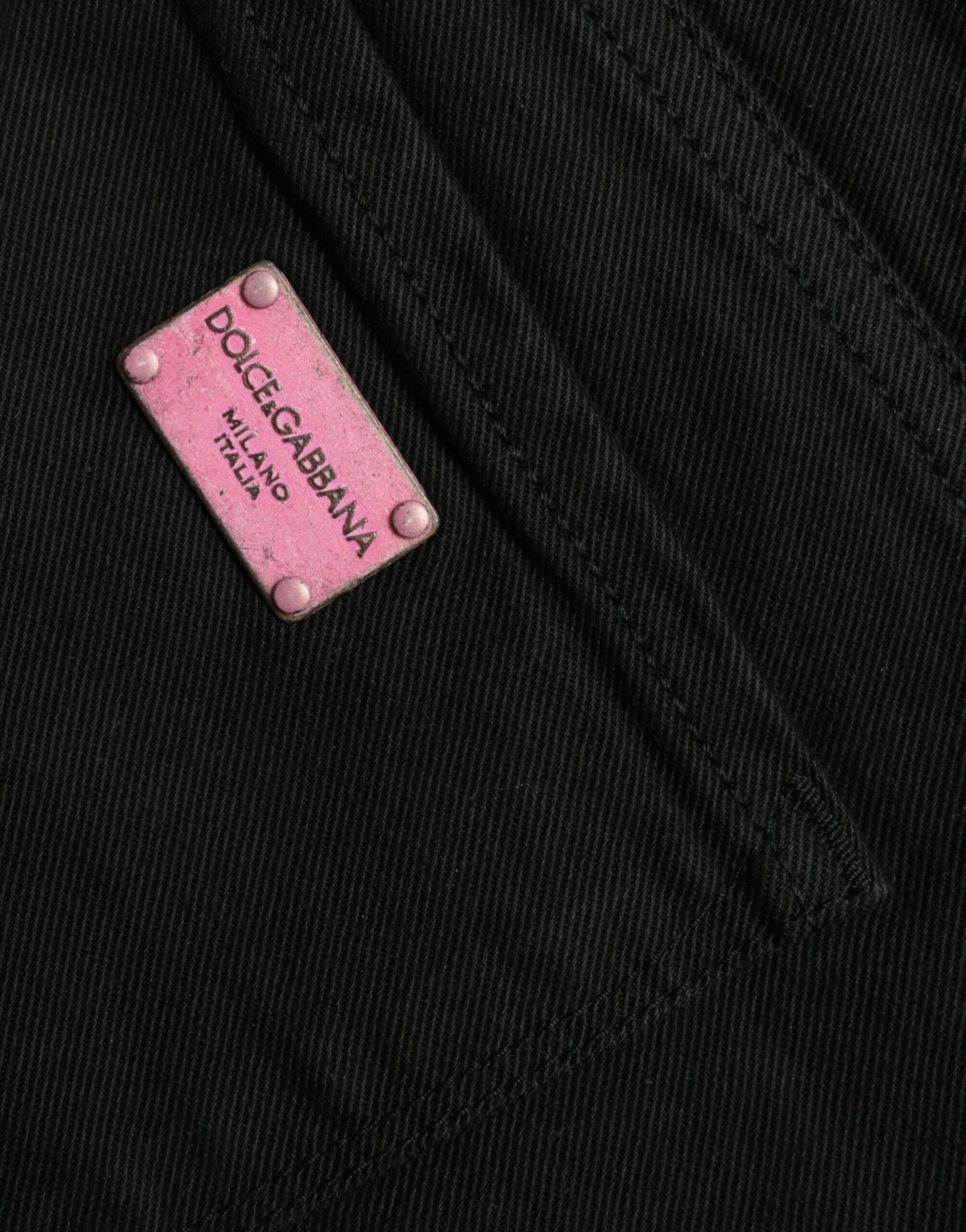 Dolce &amp; Gabbana Elegante schwarze Stretchjeans mit mittlerer Taille