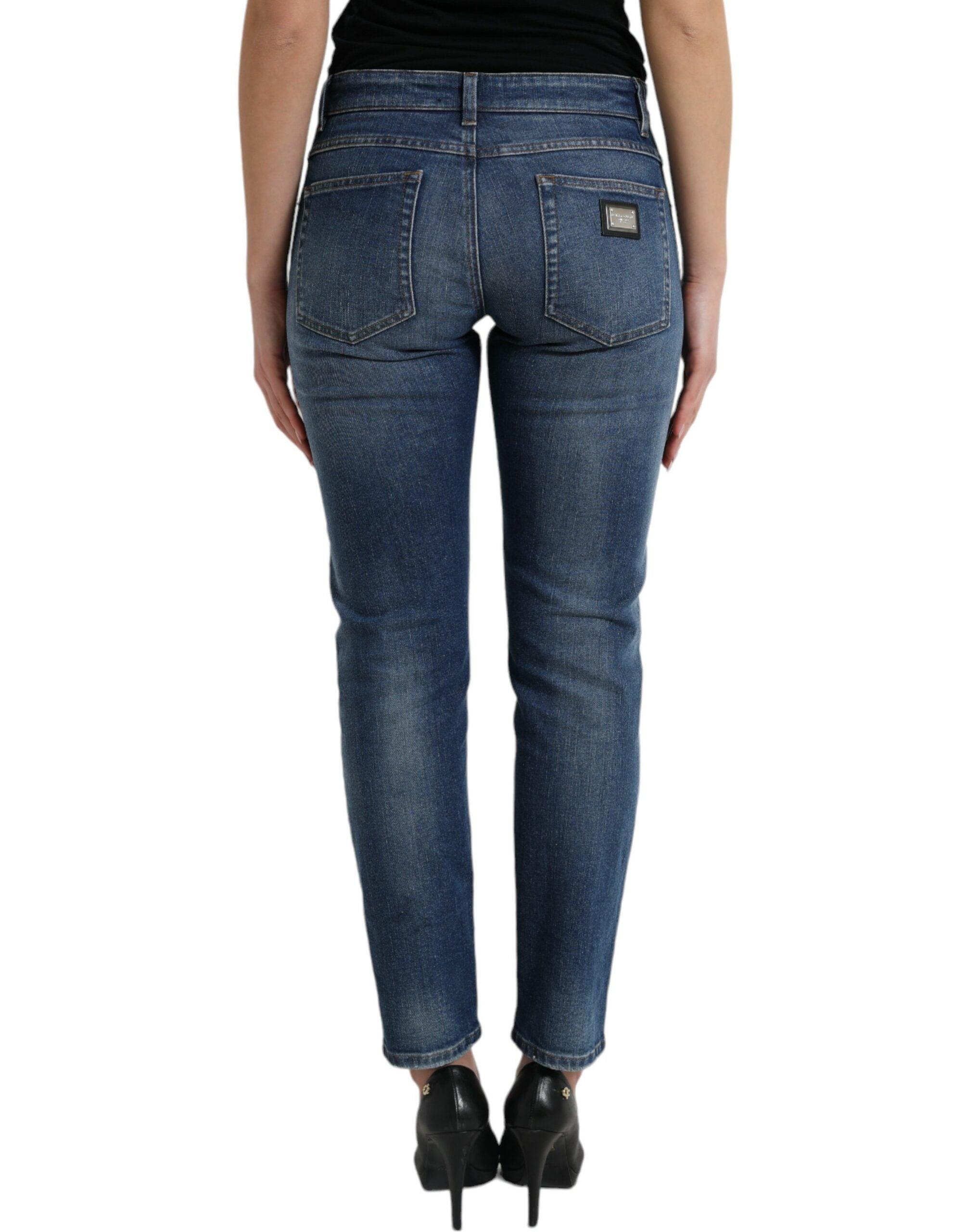 Dolce &amp; Gabbana – Schicke Boyfriend-Stretchjeans mit mittlerer Taille