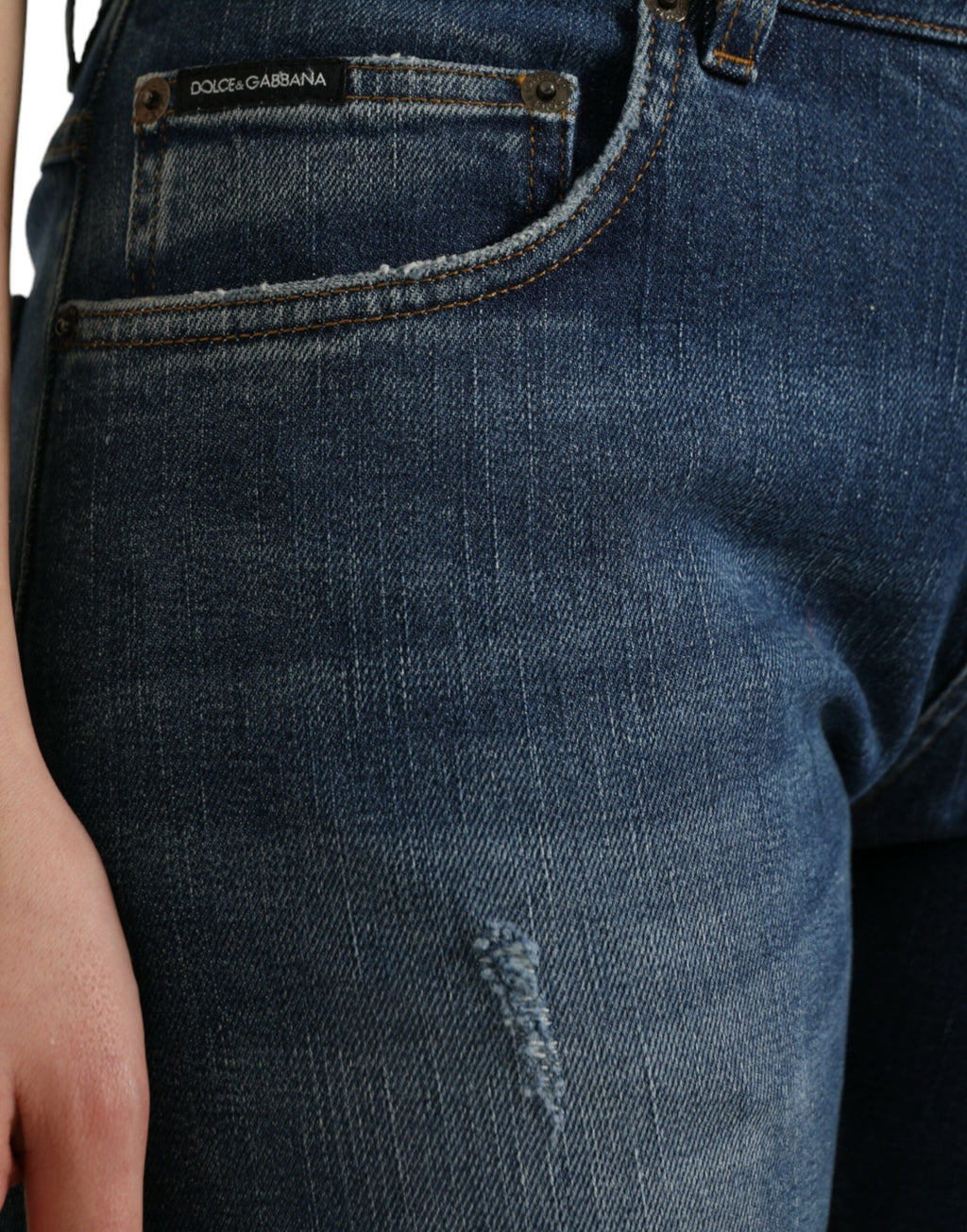 Dolce &amp; Gabbana – Schicke Boyfriend-Stretchjeans mit mittlerer Taille