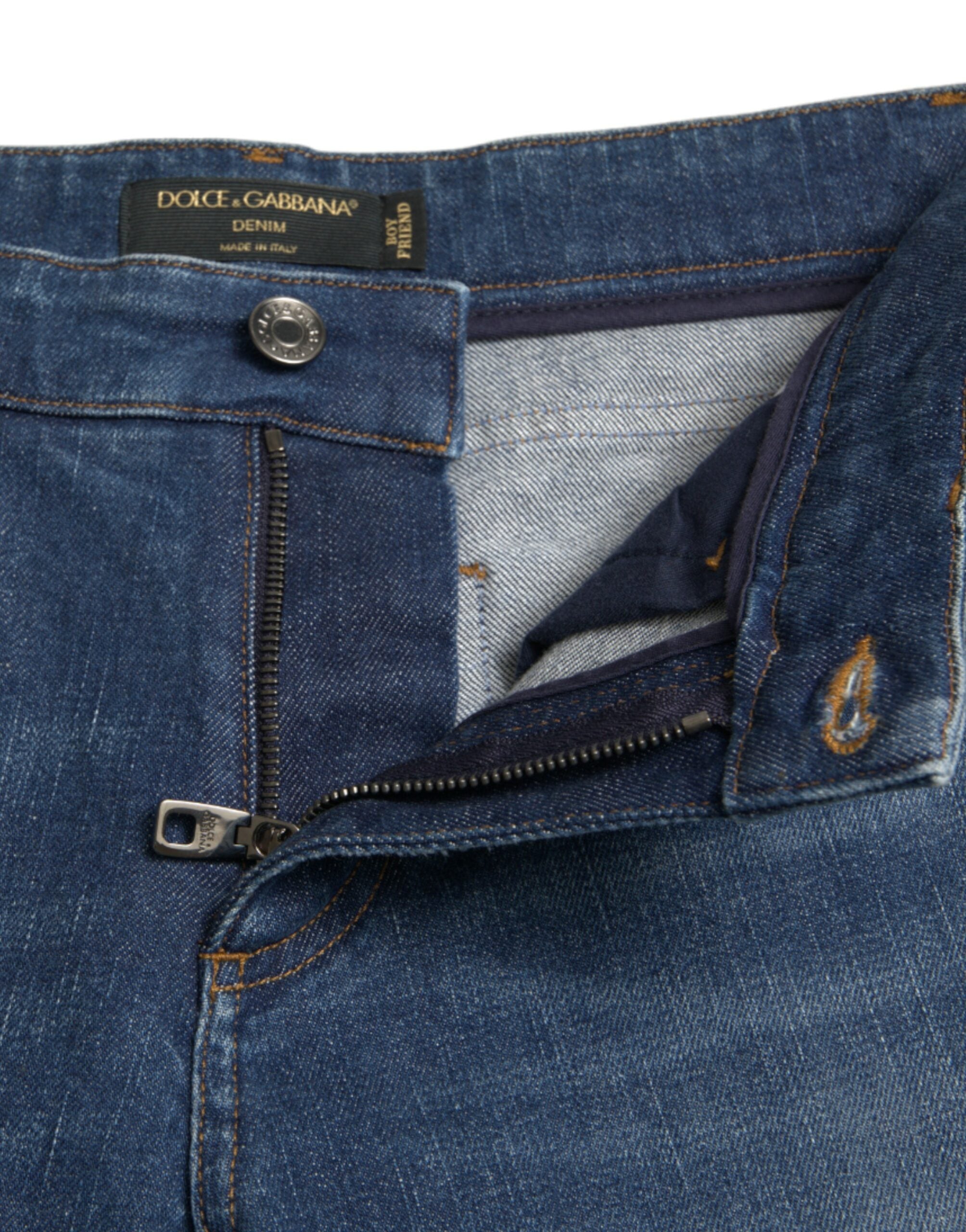 Dolce &amp; Gabbana – Schicke Boyfriend-Stretchjeans mit mittlerer Taille