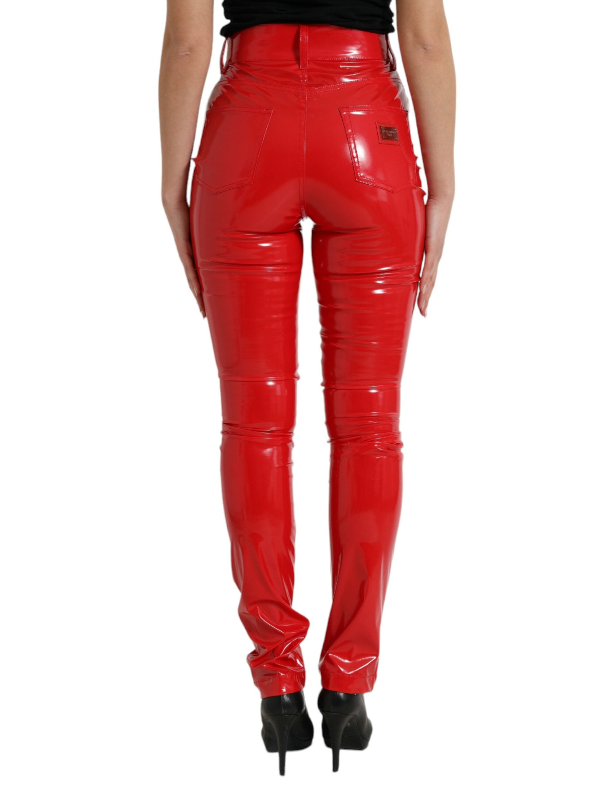 Dolce &amp; Gabbana High Waist Red Skinny Pants - Elegant und schick