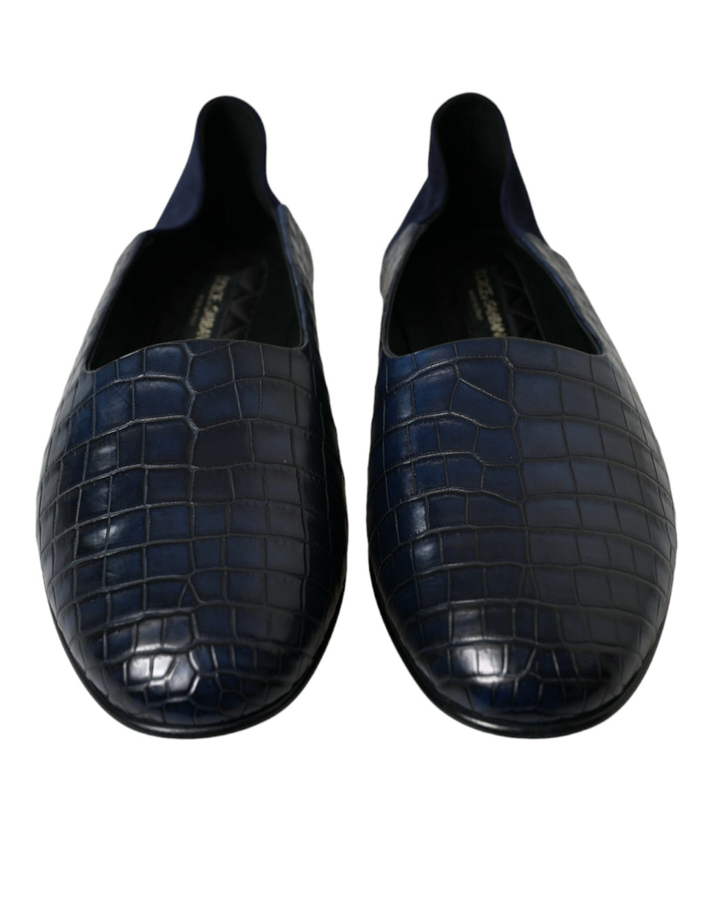 Mocassins élégants en cuir de crocodile bleu Dolce &amp; Gabbana