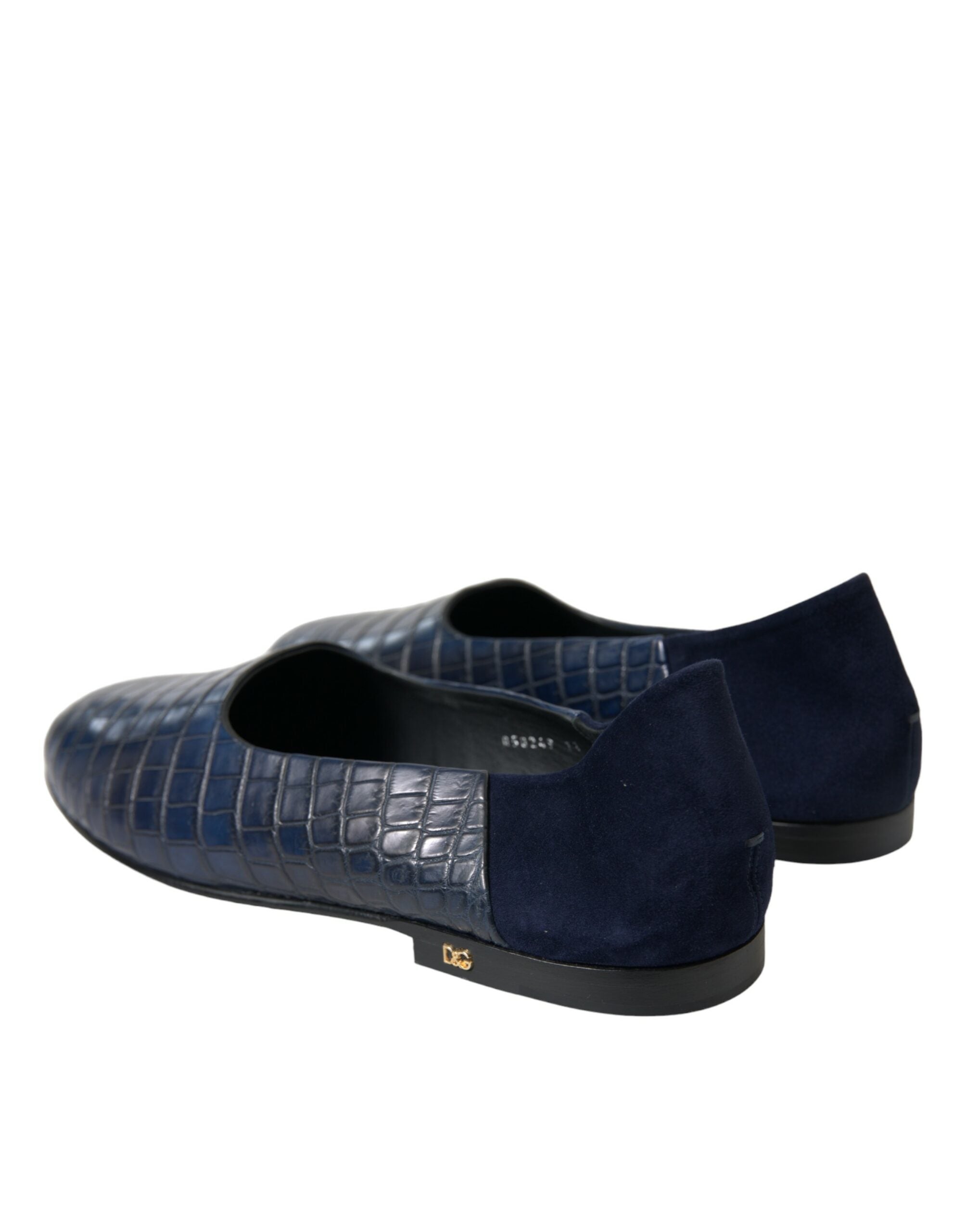 Mocassins élégants en cuir de crocodile bleu Dolce &amp; Gabbana