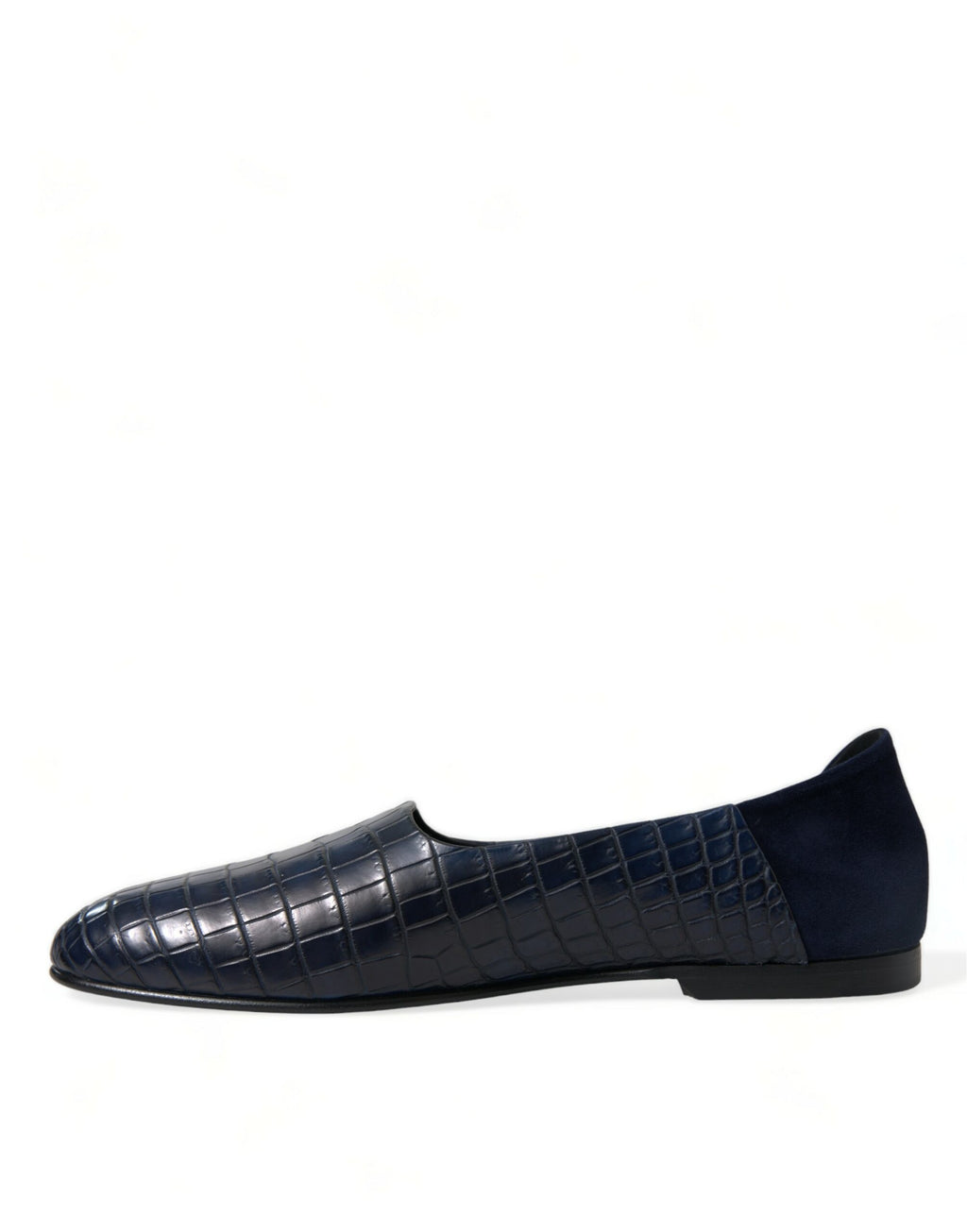 Mocassins élégants en cuir de crocodile bleu Dolce &amp; Gabbana
