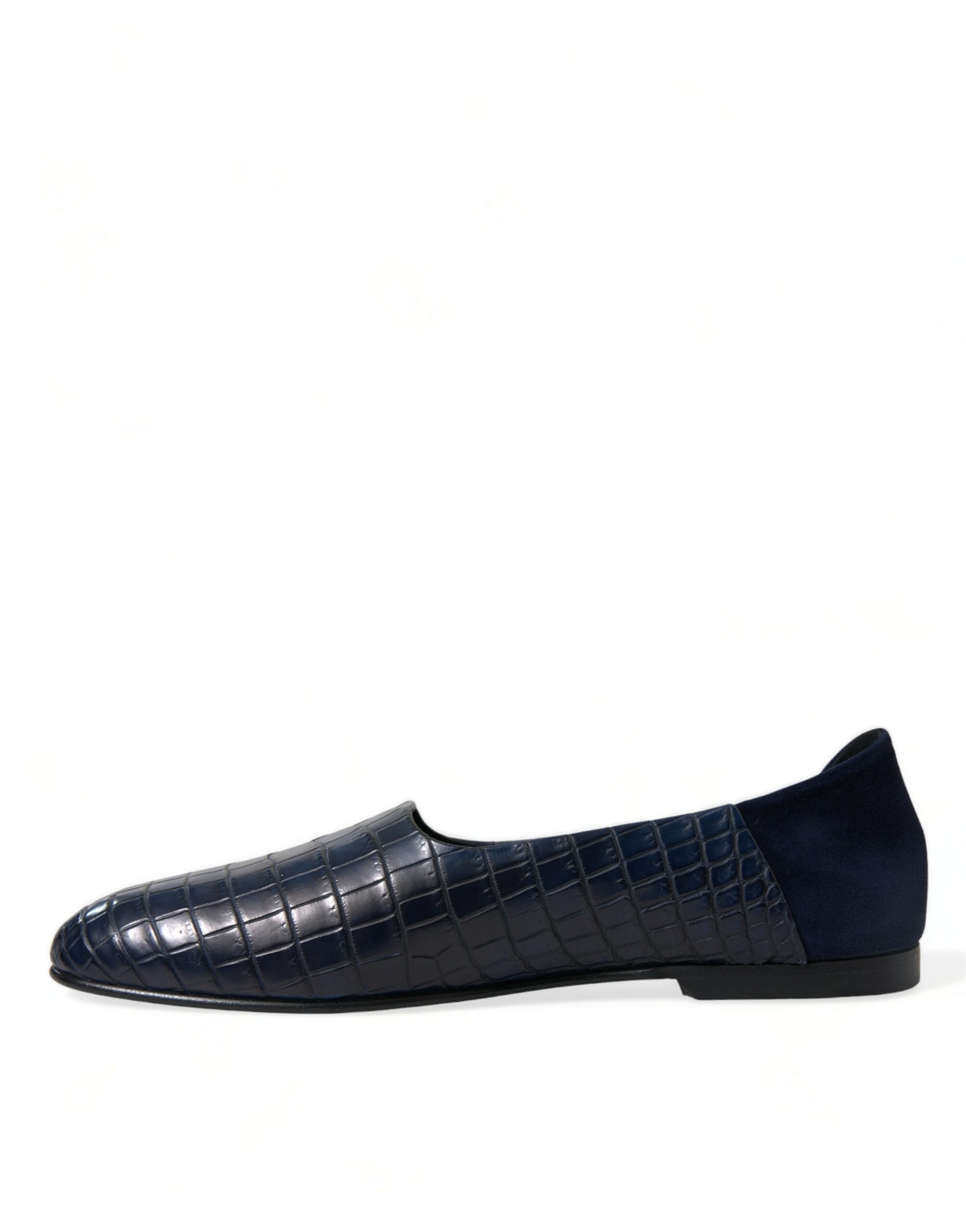 Mocassins élégants en cuir de crocodile bleu Dolce &amp; Gabbana