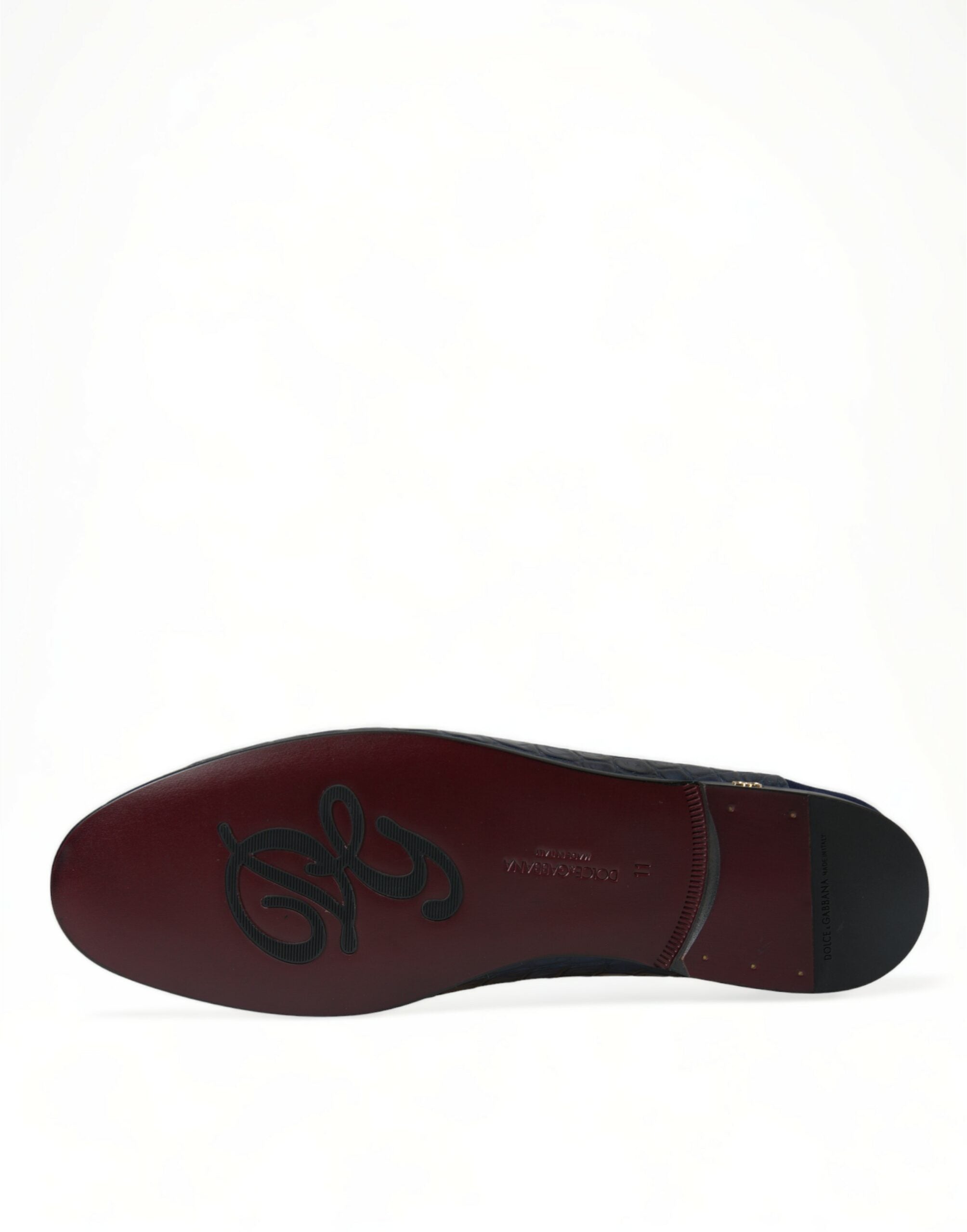 Mocassins élégants en cuir de crocodile bleu Dolce &amp; Gabbana