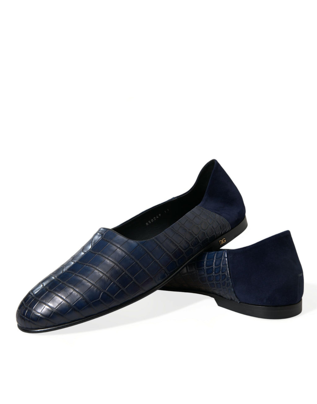 Mocassins élégants en cuir de crocodile bleu Dolce &amp; Gabbana