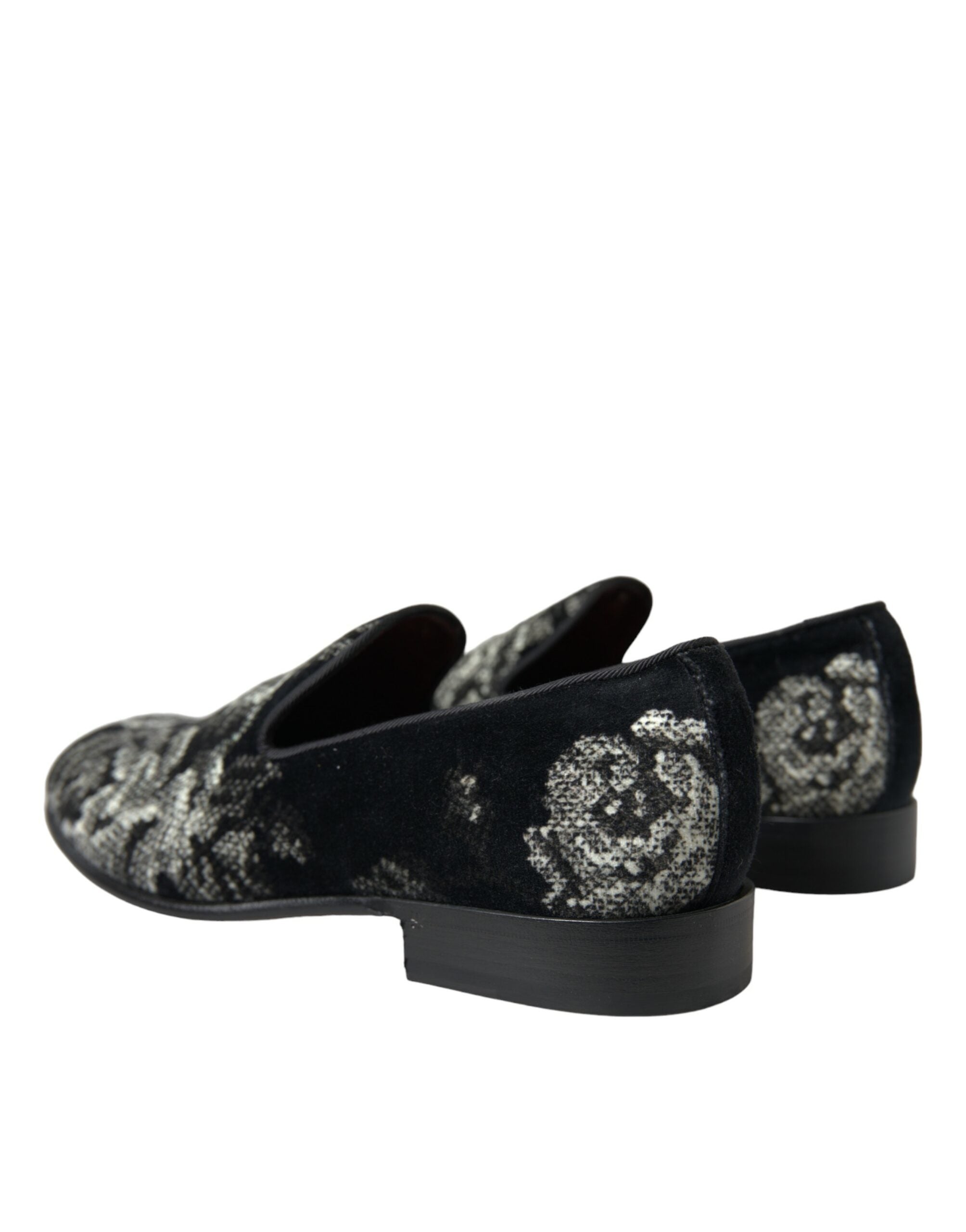 Mocassins élégants en velours fleuri Dolce &amp; Gabbana