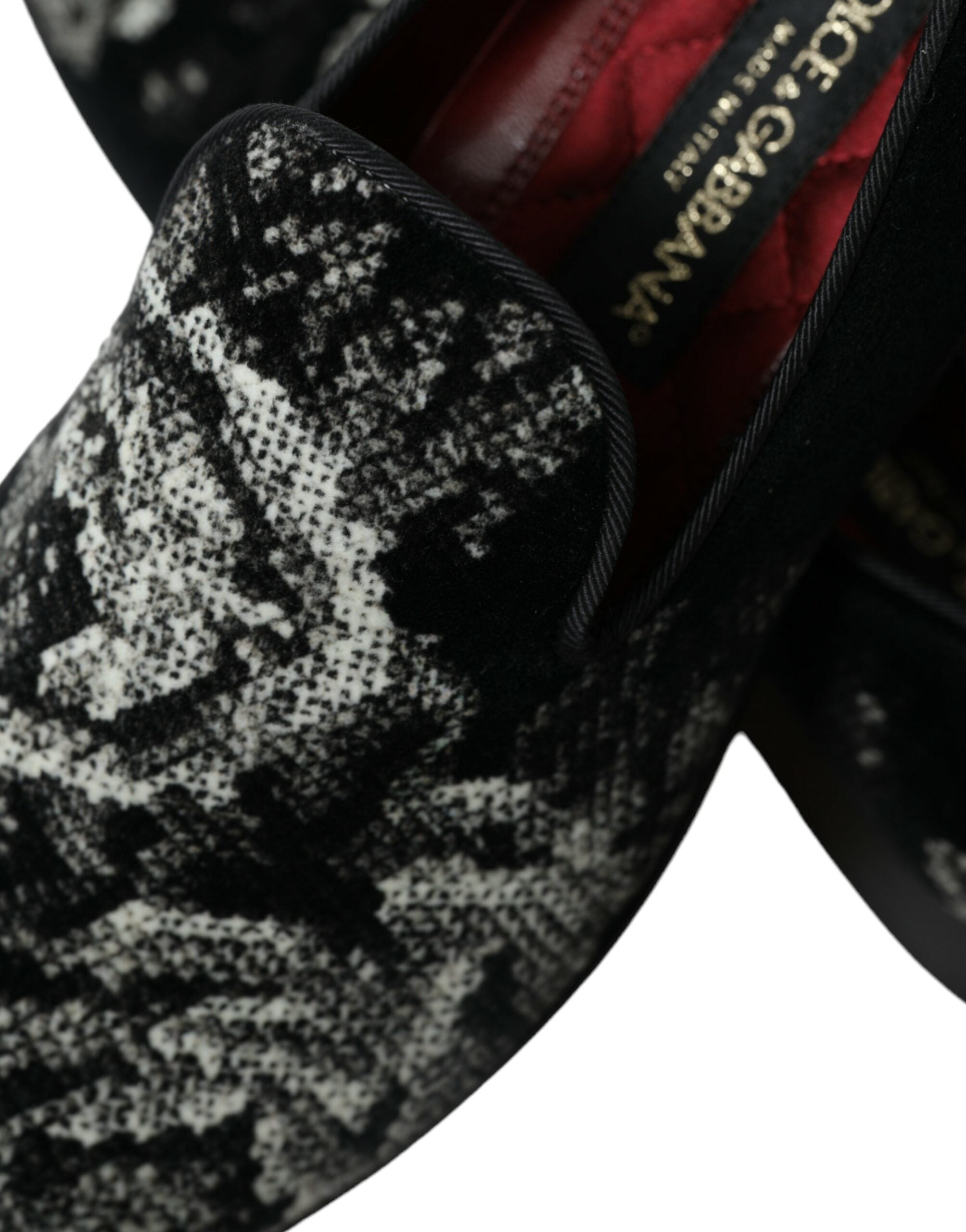 Mocassins élégants en velours fleuri Dolce &amp; Gabbana