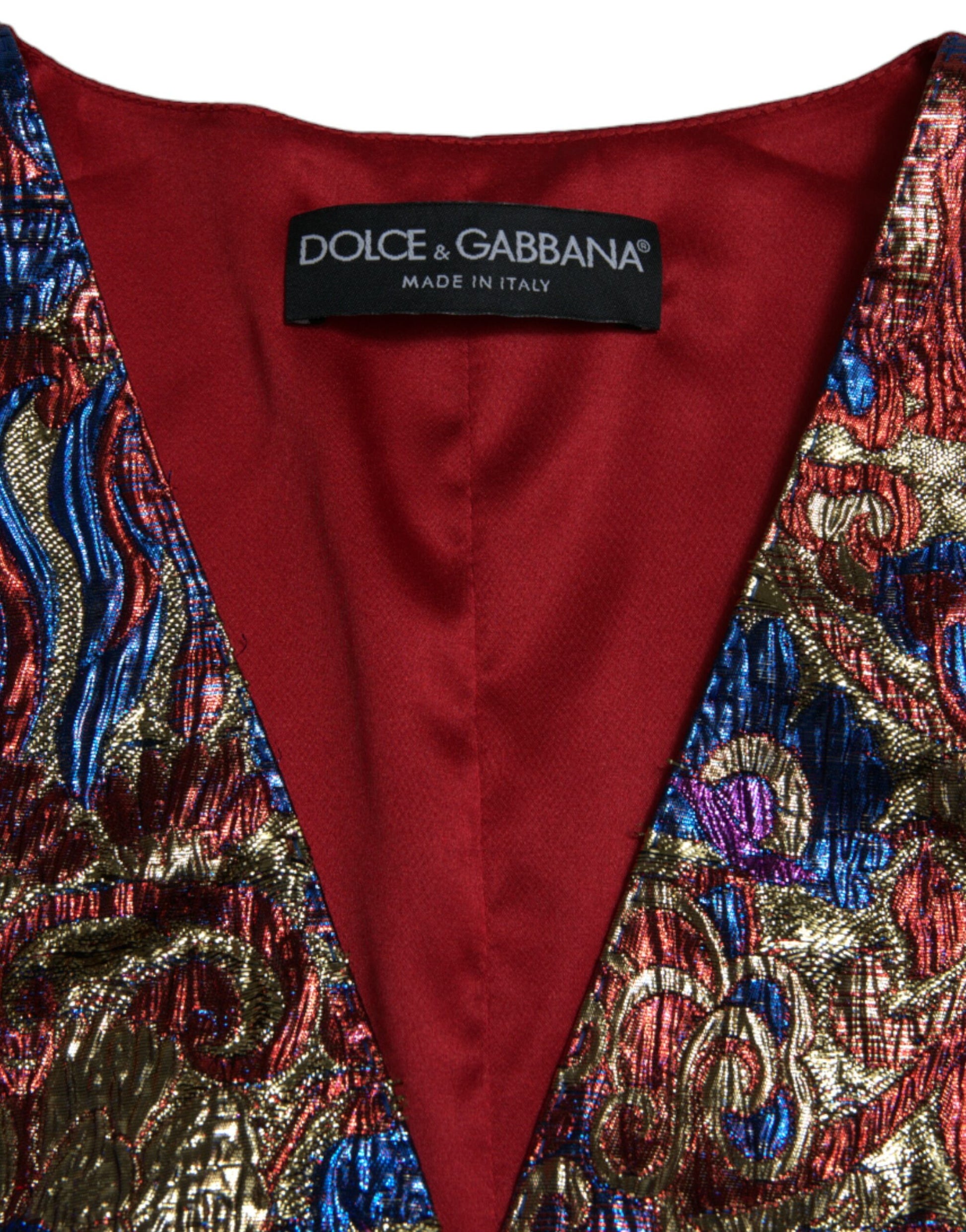 Dolce &amp; Gabbana – Mehrfarbige Weste aus Jacquard mit Blumenmuster