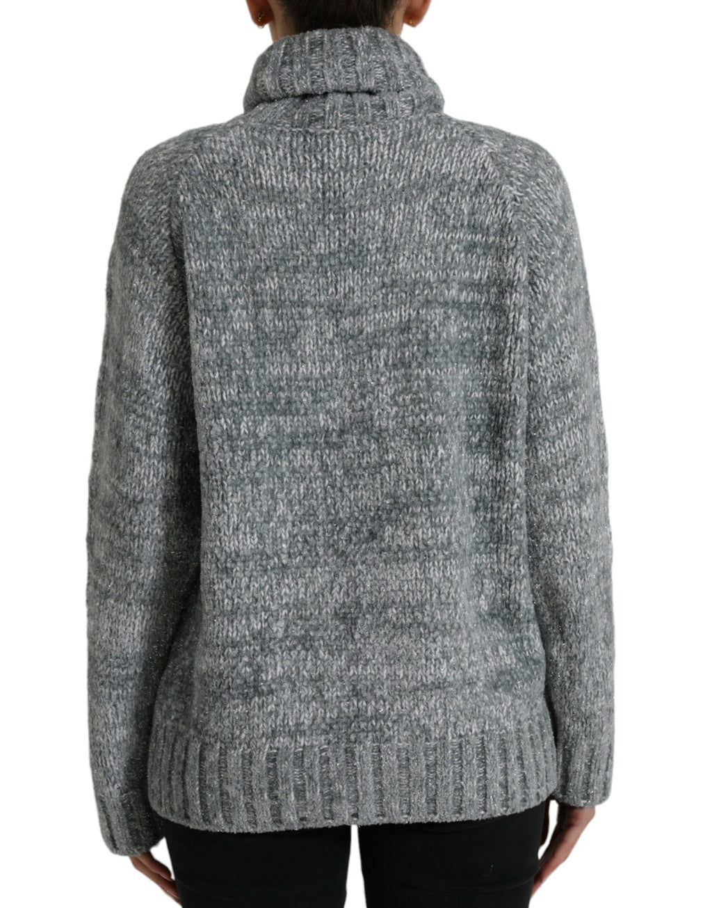 Dolce &amp; Gabbana Eleganter Rollkragenpullover aus grauer Kaschmirmischung