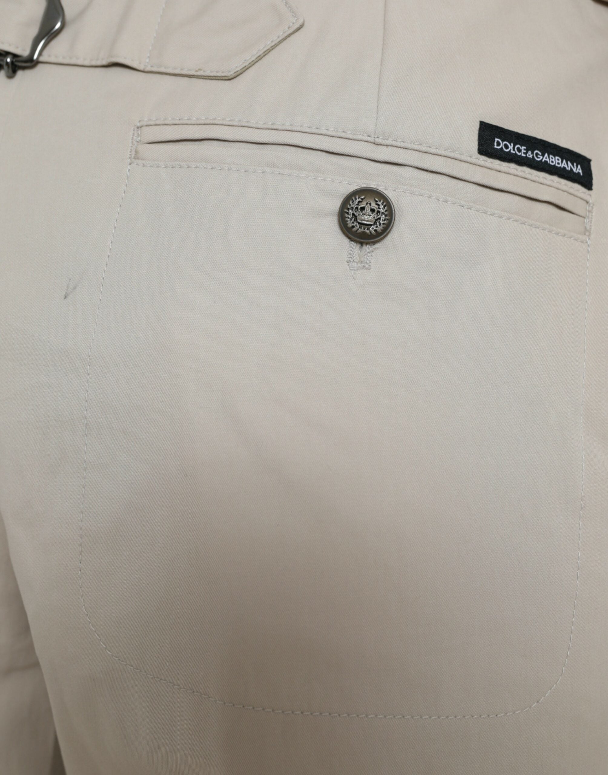 Dolce &amp; Gabbana High-Waist Tapered Fashion Pants - Beige