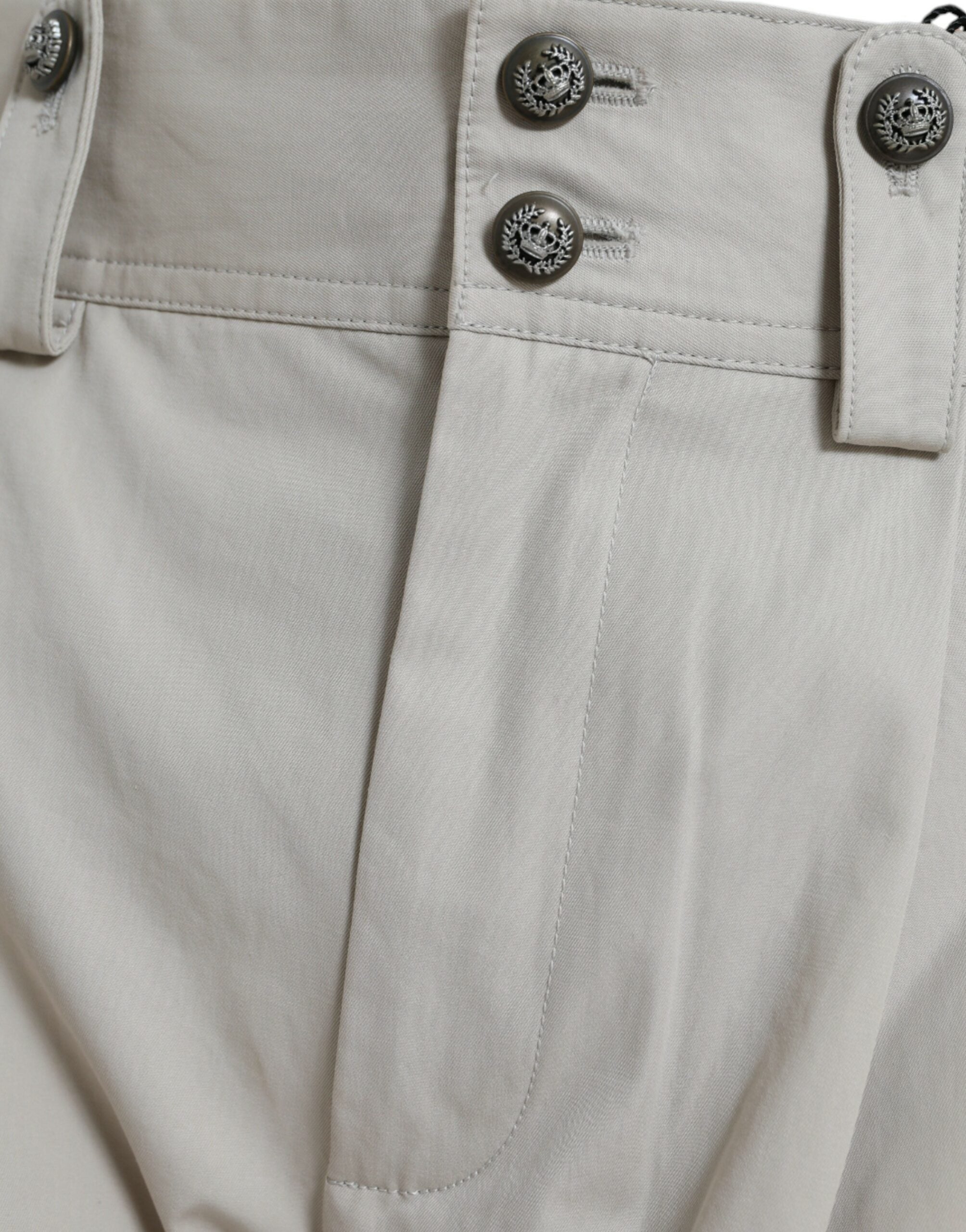 Dolce &amp; Gabbana High-Waist Tapered Fashion Pants - Beige