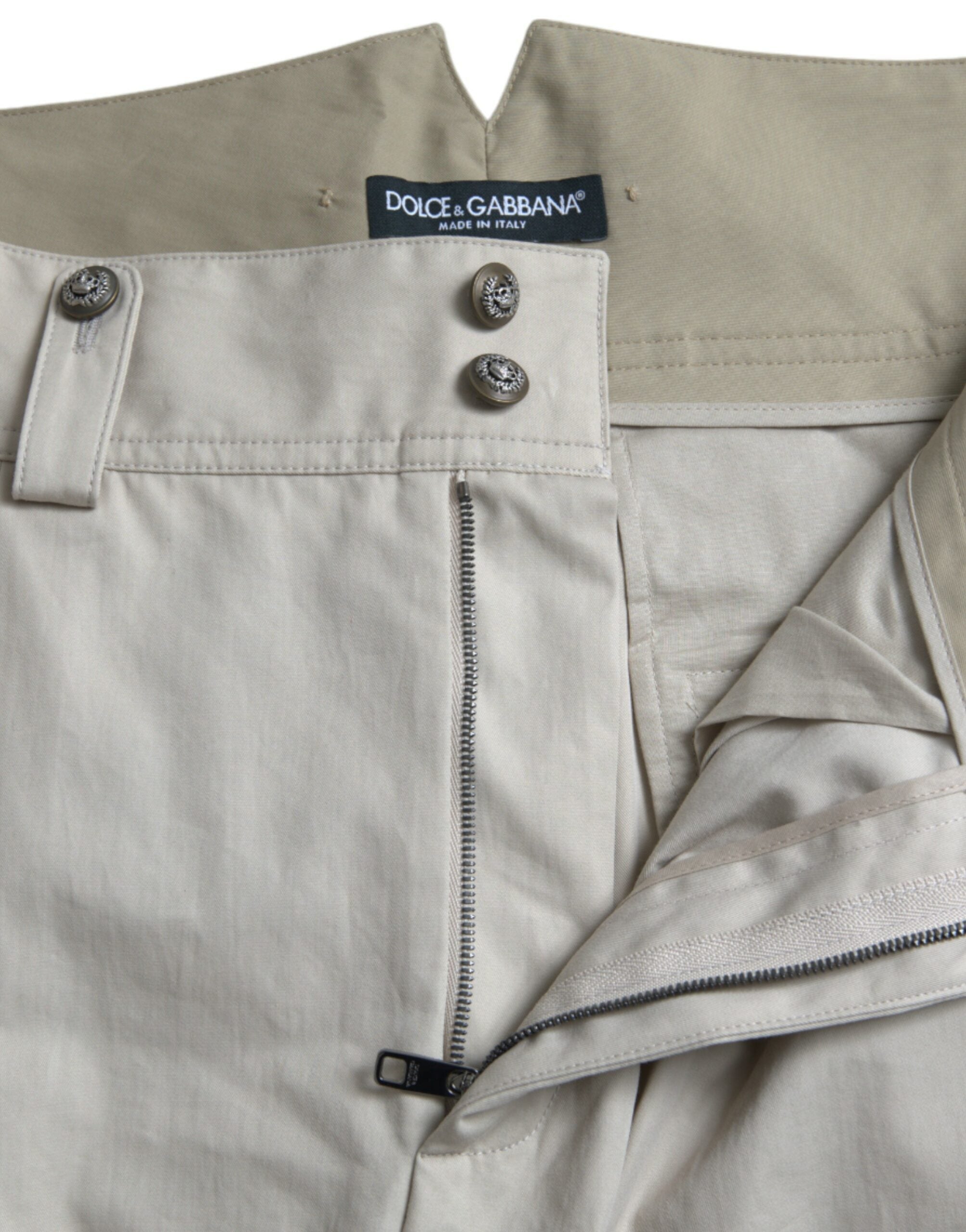 Dolce &amp; Gabbana High-Waist Tapered Fashion Pants - Beige