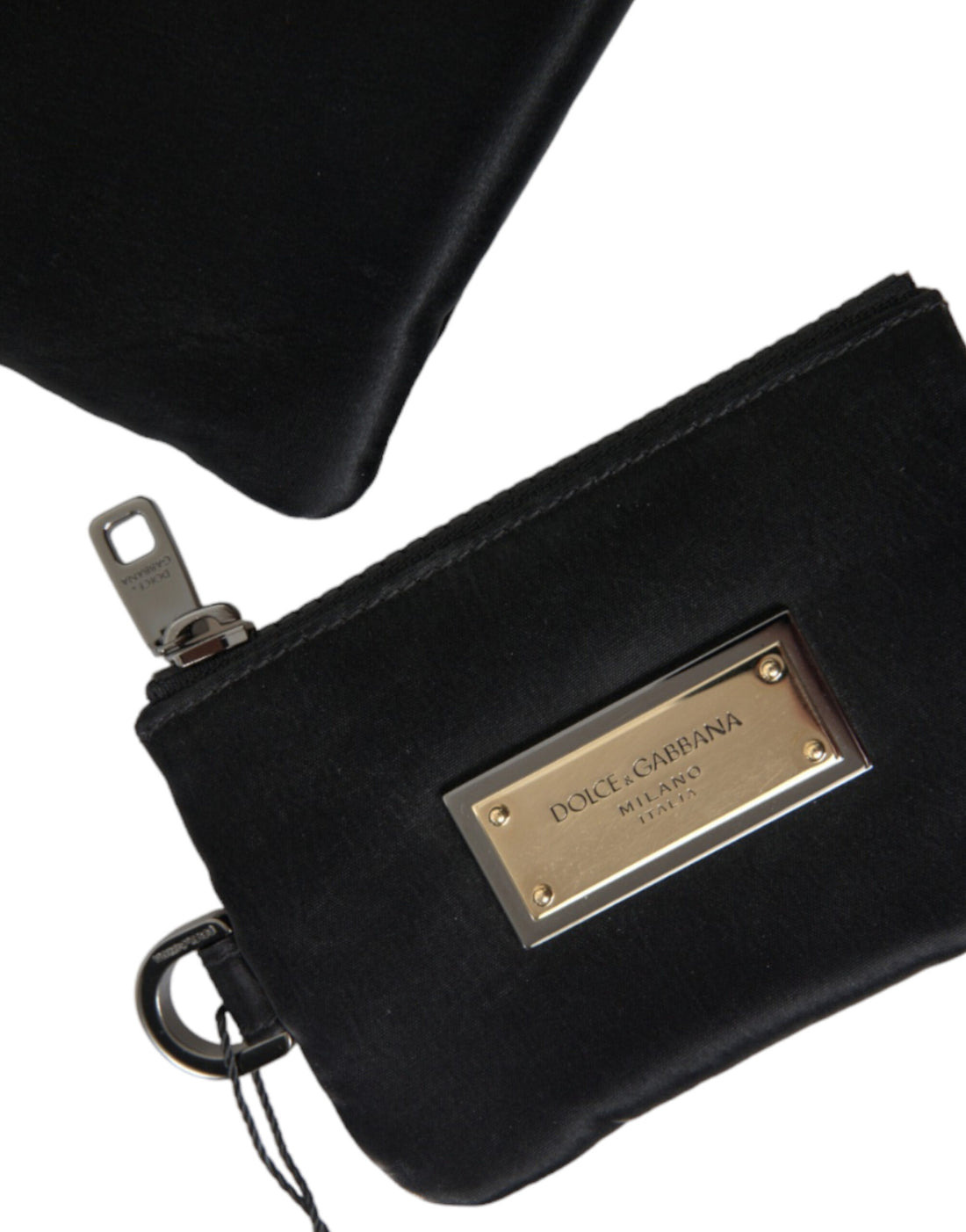 Dolce &amp; Gabbana Elegante schwarze Nylon- und Ledertasche