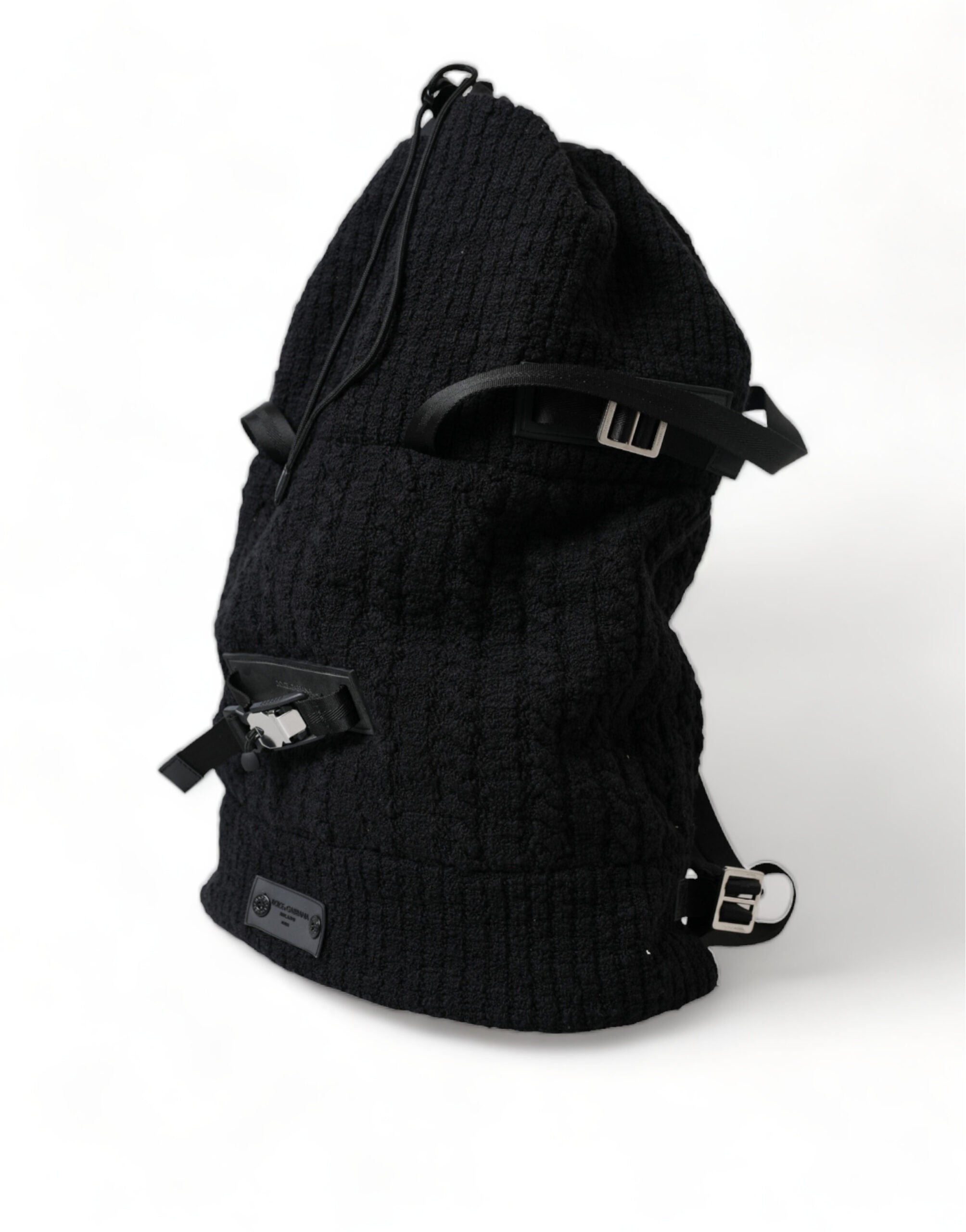 Sac à dos élégant Dolce &amp; Gabbana en tricot de laine mélangée noir