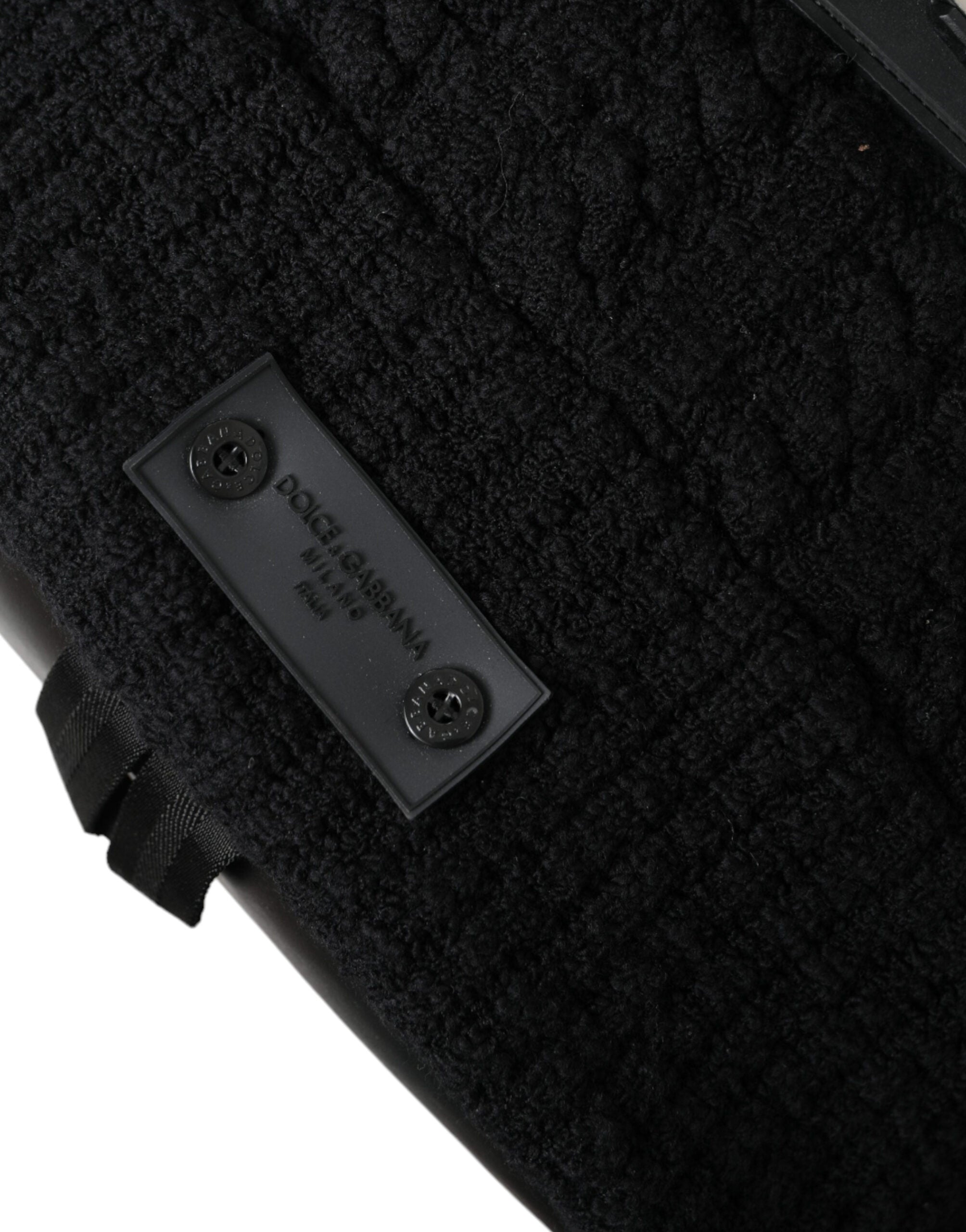 Sac à dos élégant Dolce &amp; Gabbana en tricot de laine mélangée noir