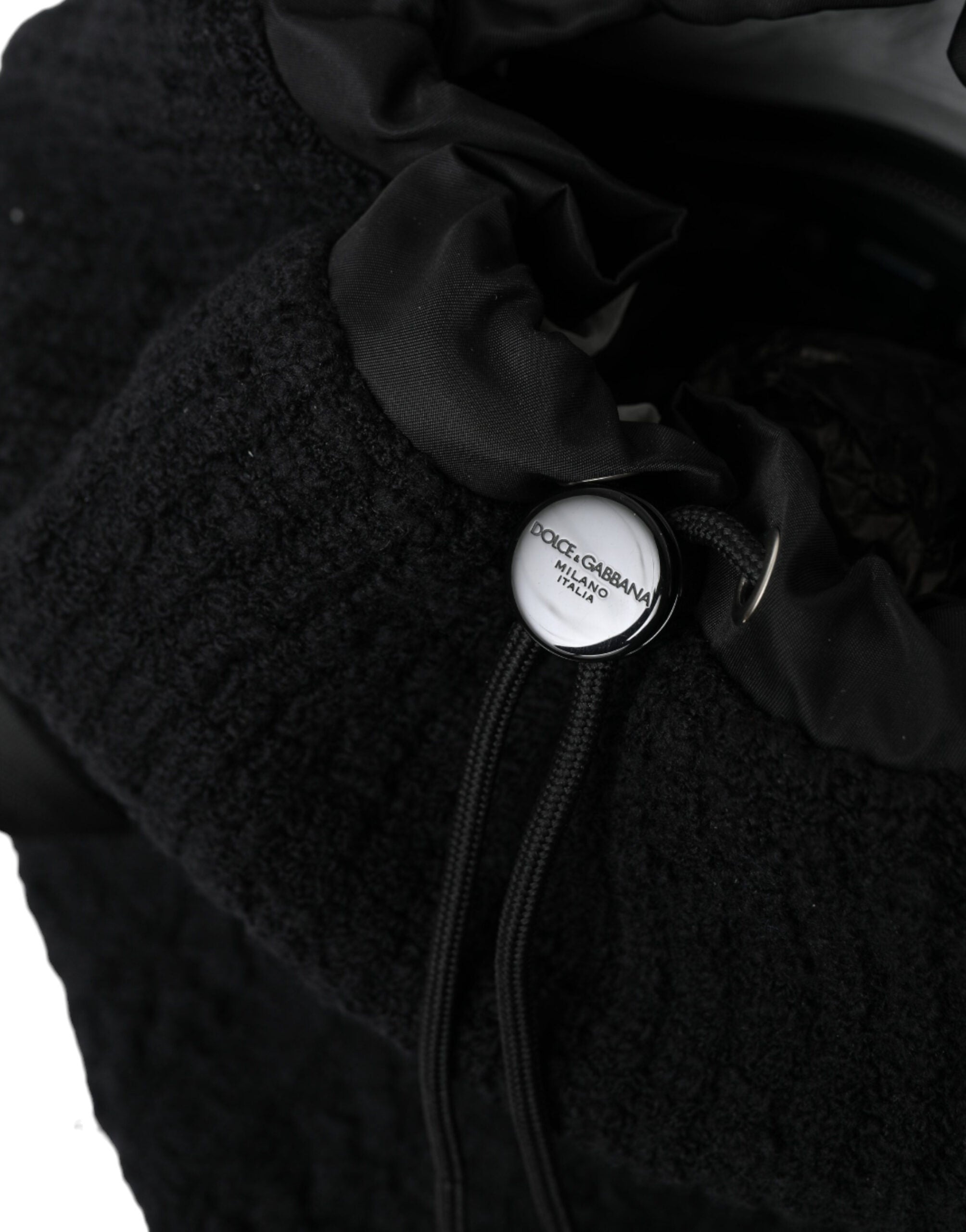 Sac à dos élégant Dolce &amp; Gabbana en tricot de laine mélangée noir